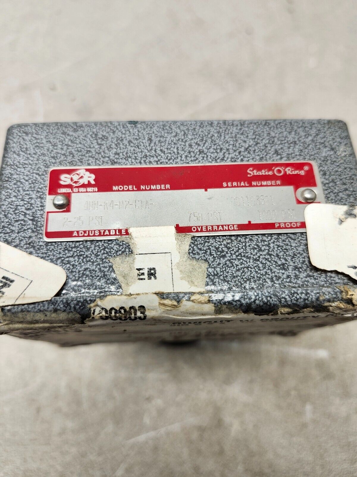 NEW NO BOX SOR Static O Ring Pressure Switch 4NN-K4-M2-C1A-2-25PSI