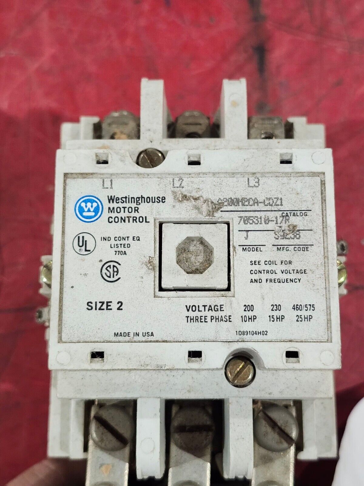 PREOWNED WESTINGHOUSE MOTOR CONTROL A200M2CA-CDZ1