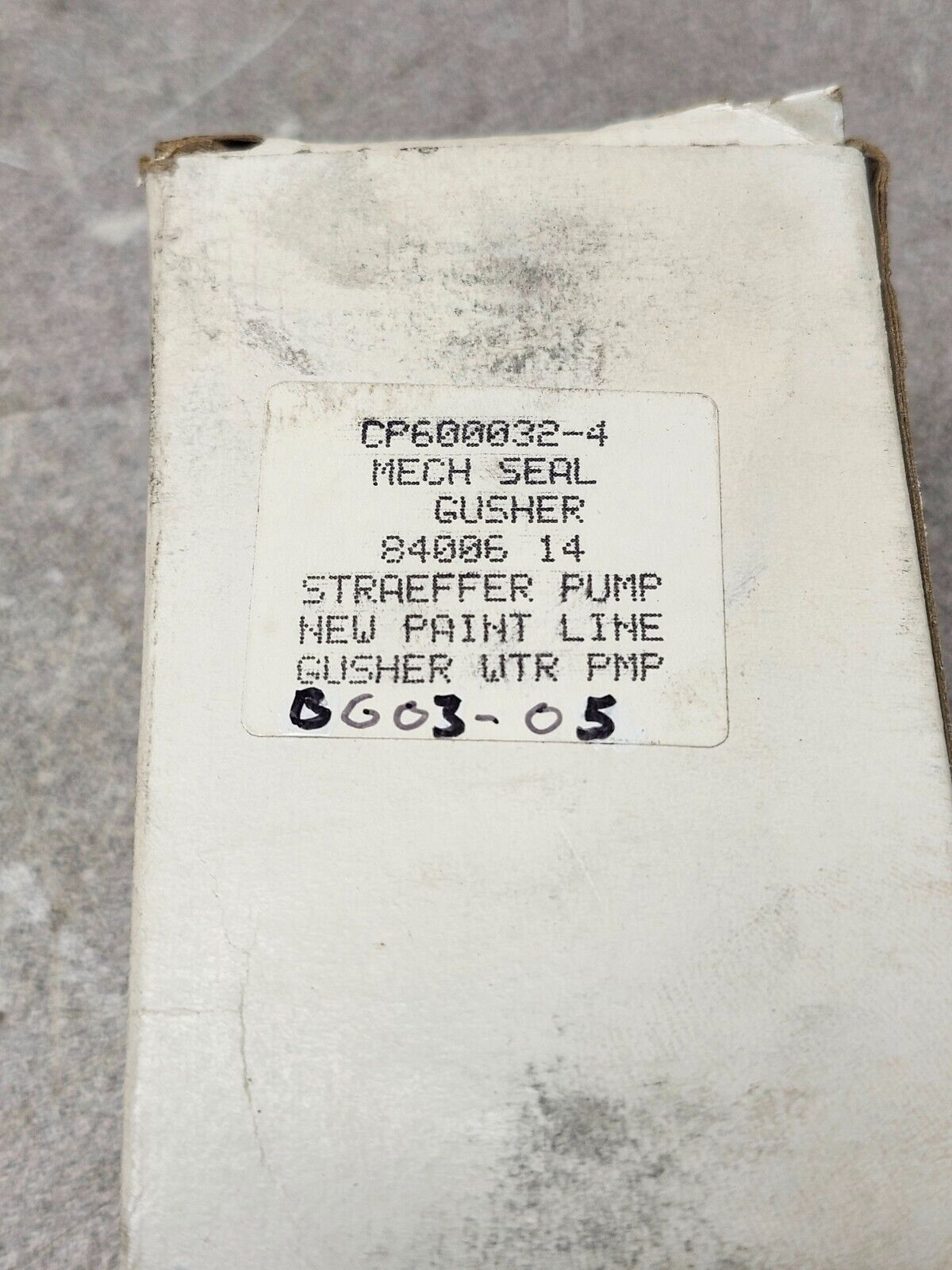 NEW IN BOX MECH SEAL GUSHER, STRAEFFER PUMP,PAINT LINE GUSHER ,WTR PMP CP60003-4