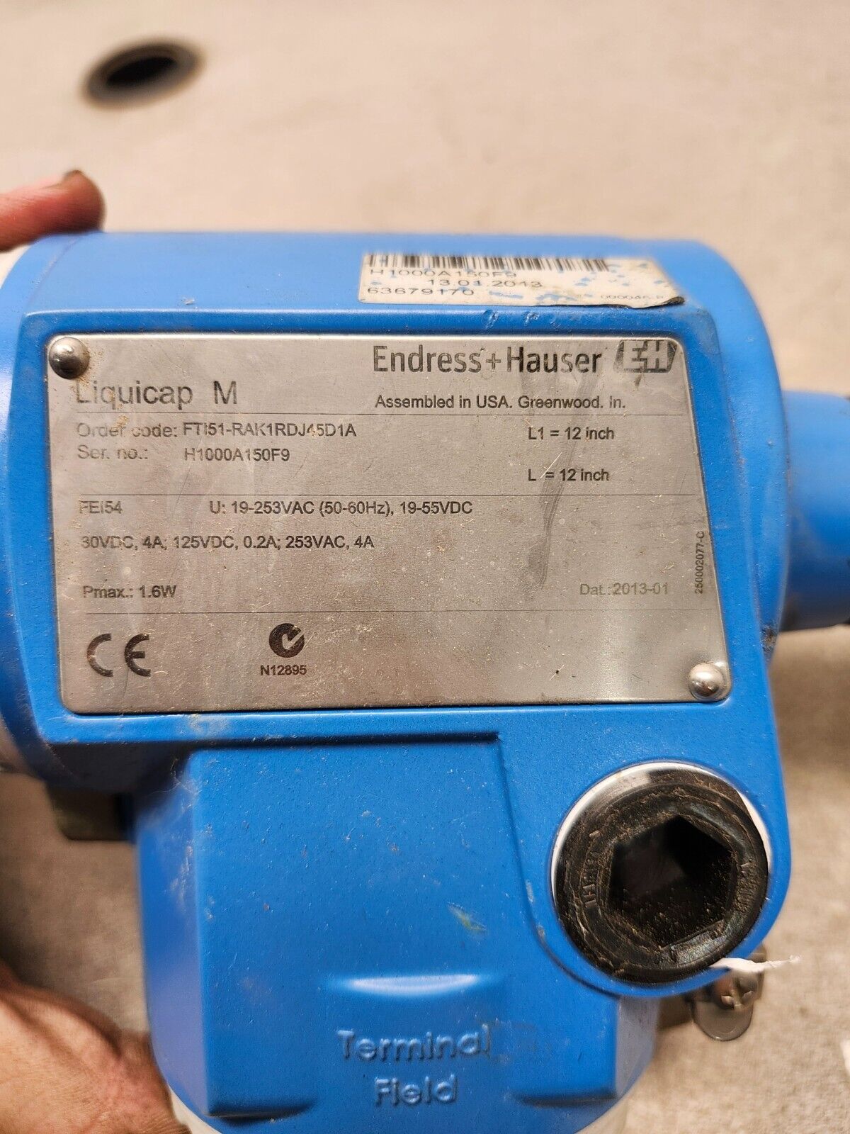 NEW NO BOX Endress Hauser Automation Switch Liquidcap FTI51-RAK1RDJ45D1A