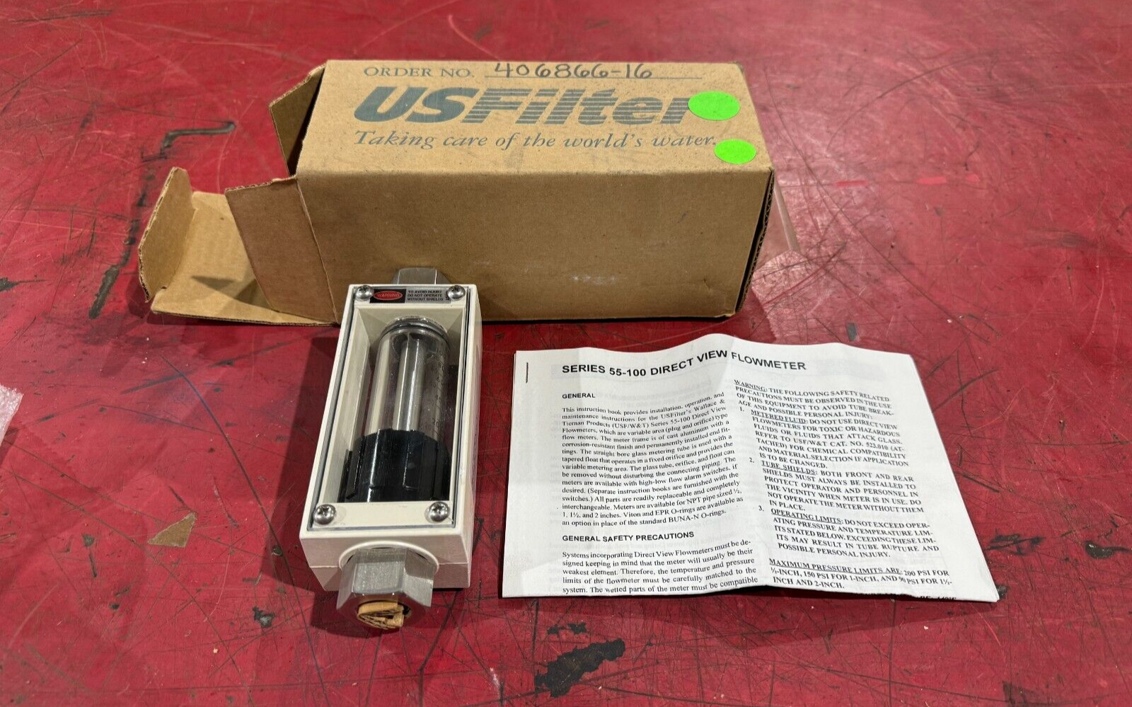 NEW IN BOX US FILTER DIRECT VIEW FLOWMETER 5510A02132XXLX