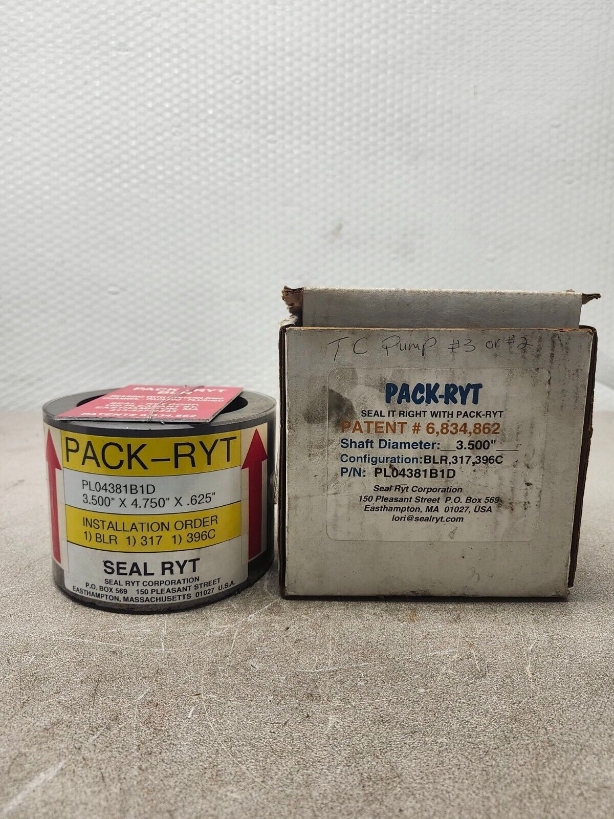 NEW IN BOX PACK-RYT 3.5" PUMP SEAL BLR,317,396C PART# PL04381B1D