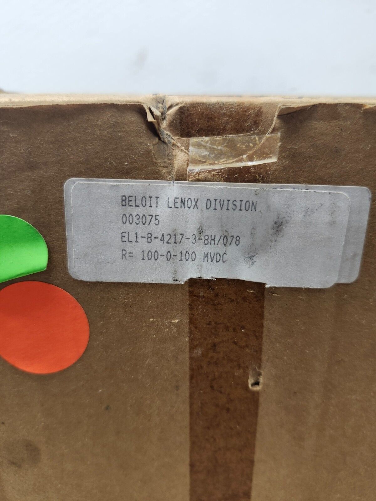 NEW IN BOX BELOIT LENOX DIVISON GAUGE R=100-0-100 EL1-B-4217-3-BH/078