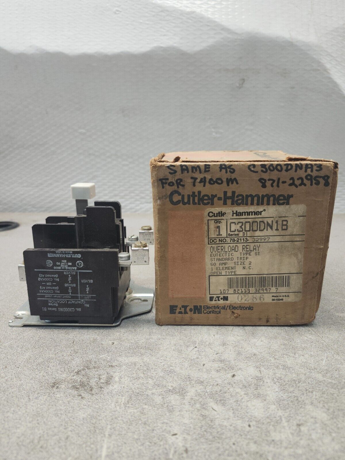 NEW IN BOX CUTLER HAMMER Overload Relay C300DN1B