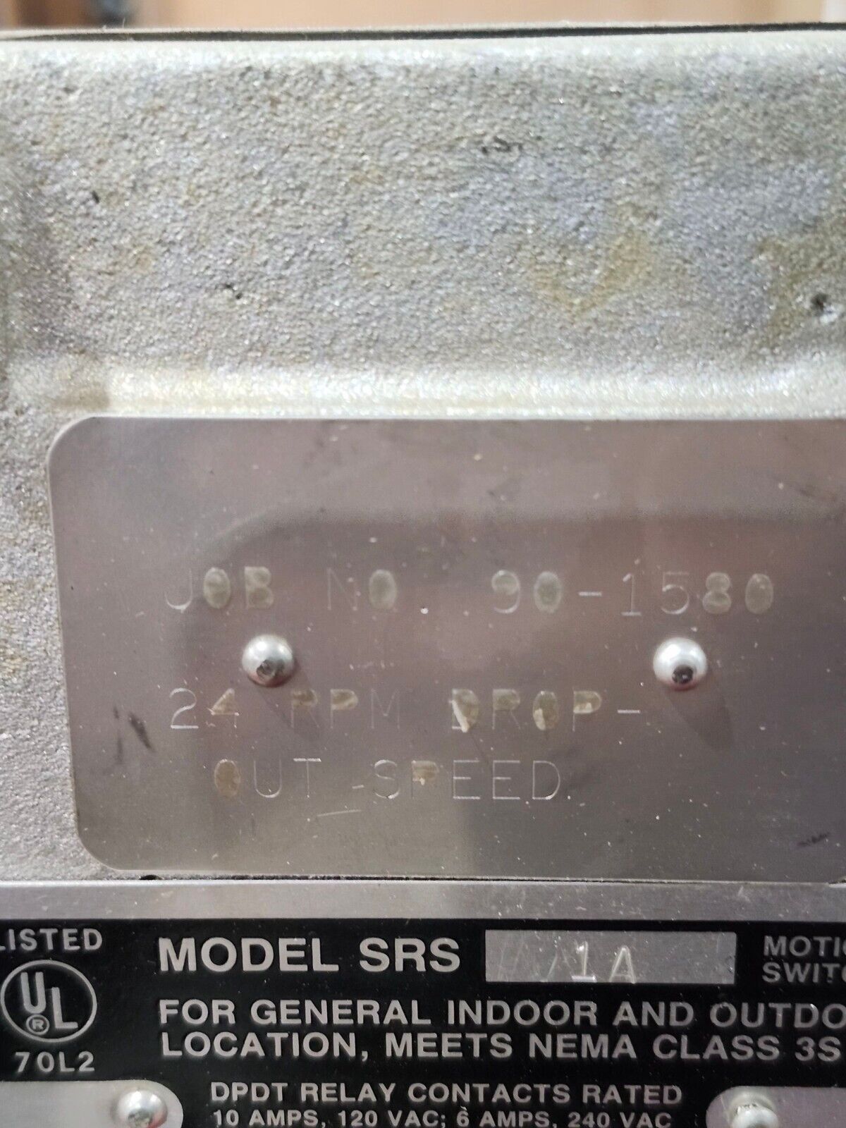 NEW MATERIAL CONTROLS INC. MOTION SWITCH SRS1A