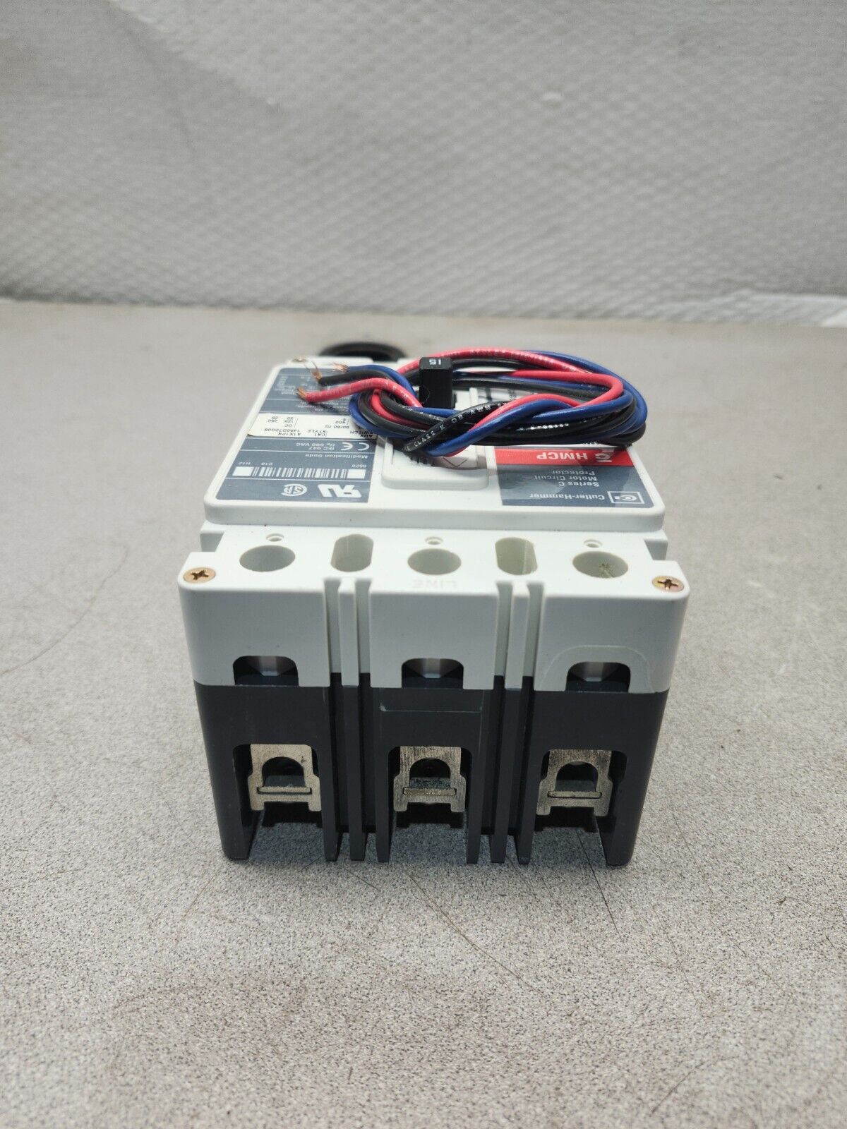 NEW IN BOX CUTLER-HAMMER MOTOR CIRCUIT PROTECTOR 15 AMPS 3P 600VAC HMCP015E0A02