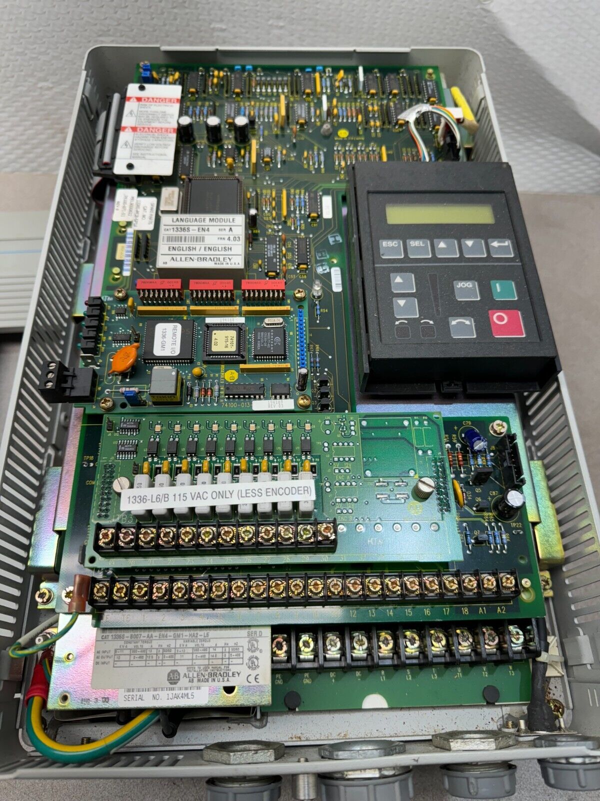 USED ALLEN-BRADLEY 1336 PLUS VARIABLE SPEED DRIVE 1336S-B007-AA-EN4-GM1-HA2-L6