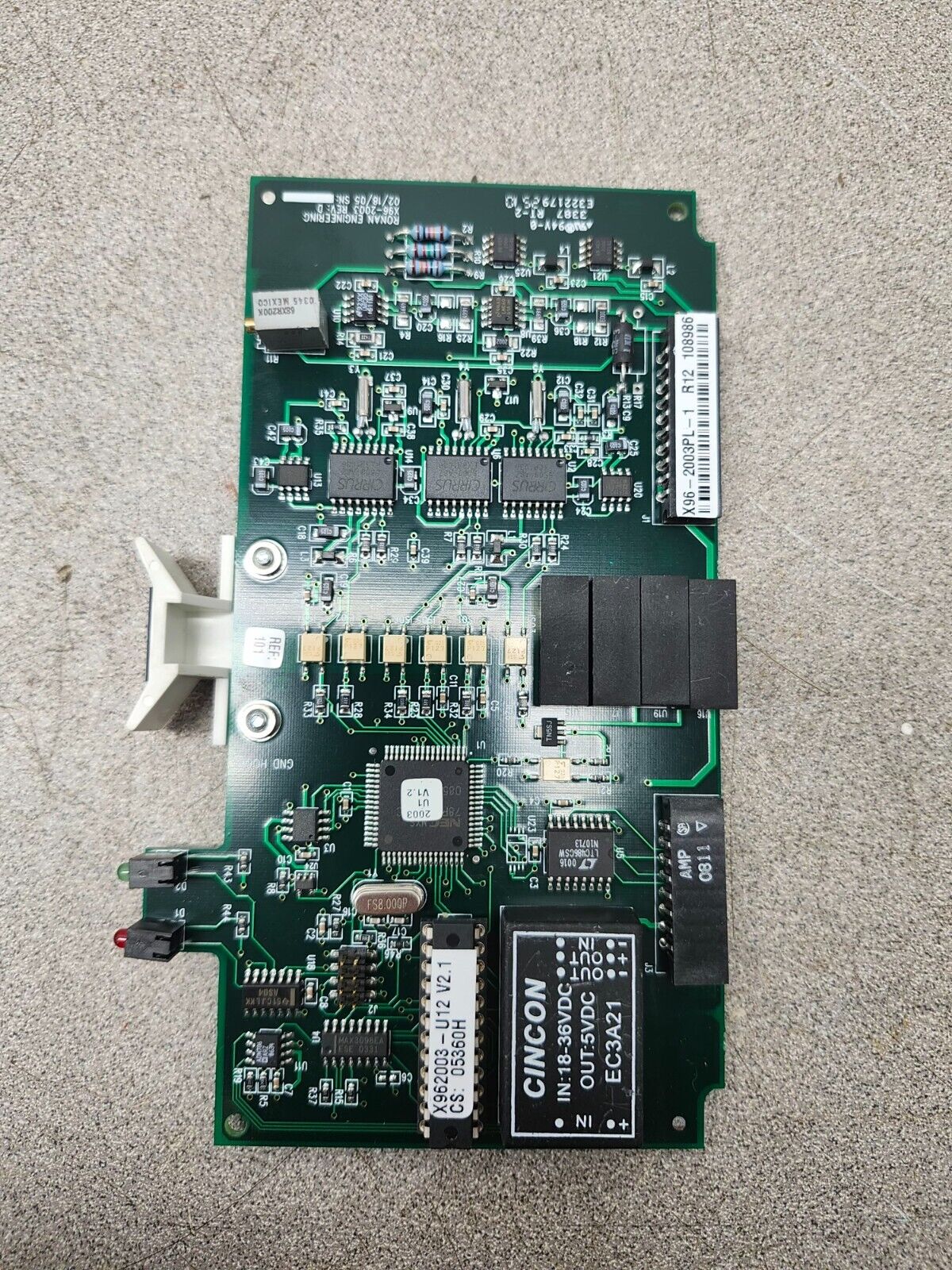 NEW RONAN ENGINEERING X96-2003 REV. D CPU MODULE X96-2003PL-1