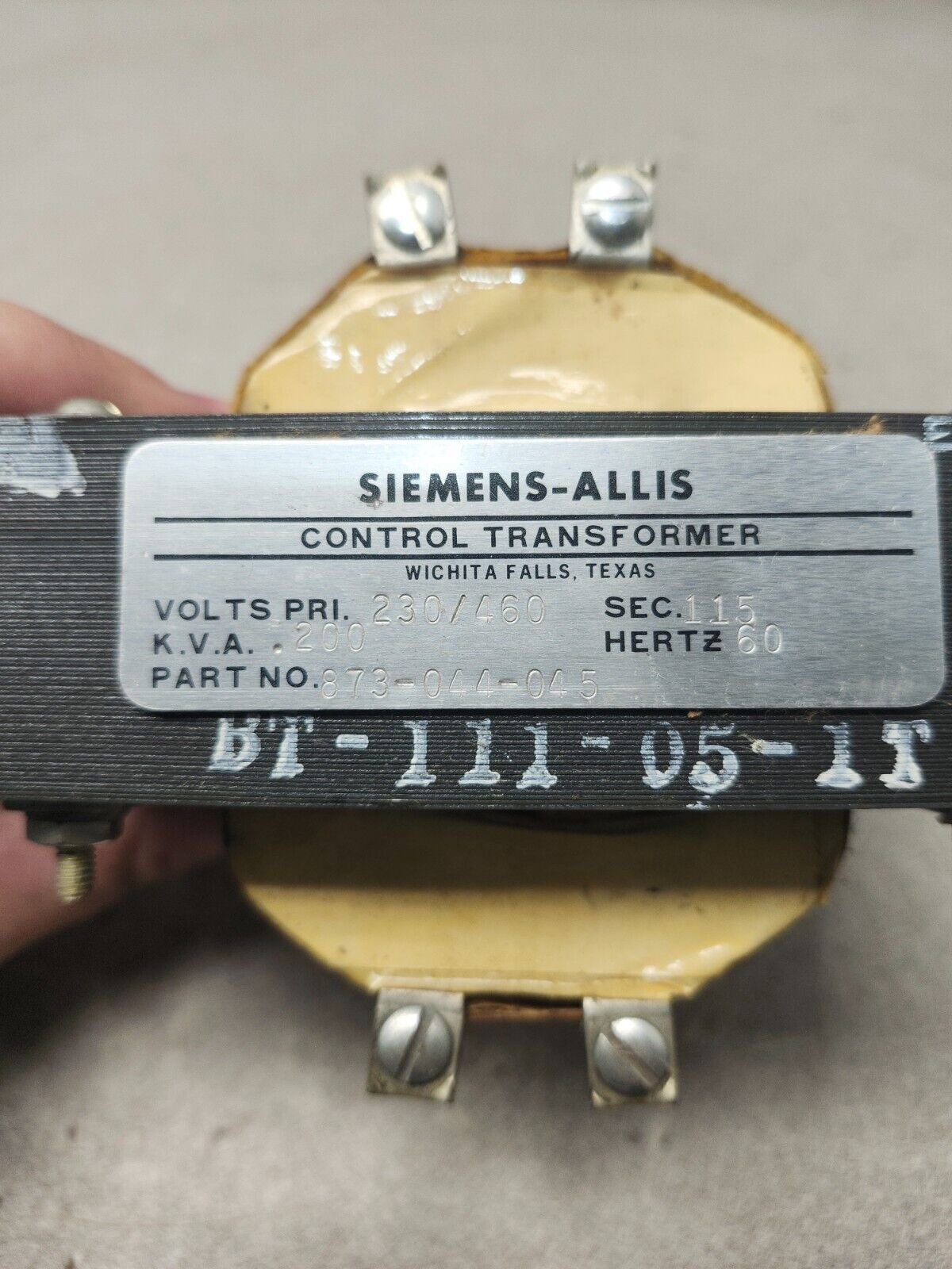 NEW IN BOX SIEMENS-ALLIS CONTROL TRANSFORMER 873-044-045-HD