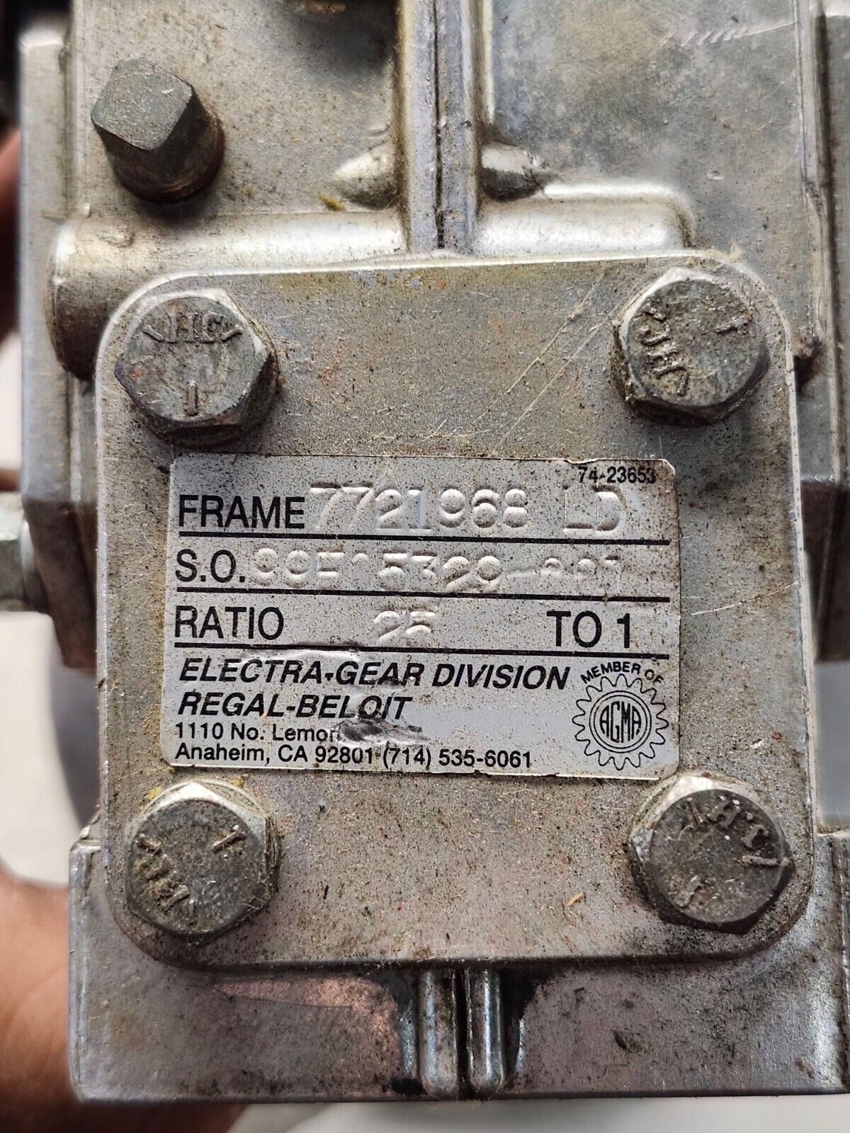 NEW NO BOX ELECTRA GEAR DIVISION REDUCER 7721968 LD