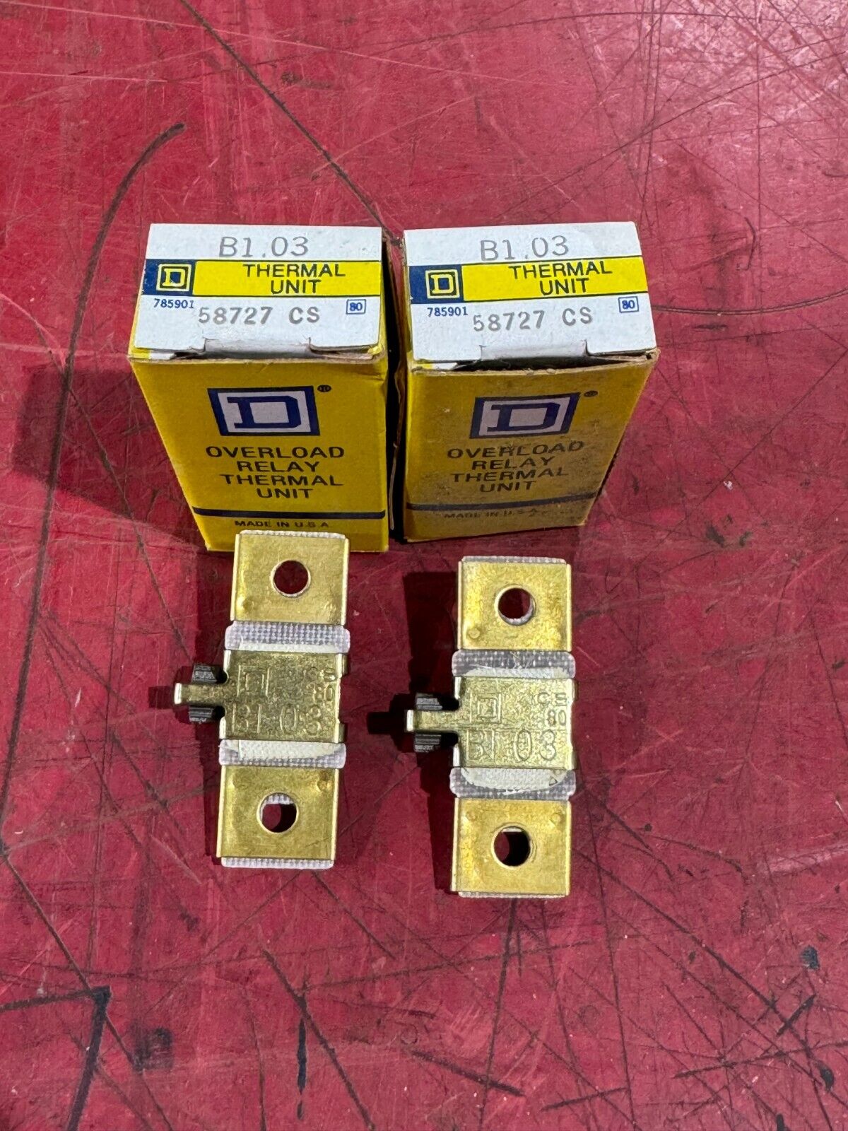 NEW IN BOX SQUARE D THERMAL UNIT HEATING ELEMENT B1.03 LOT OF TWO