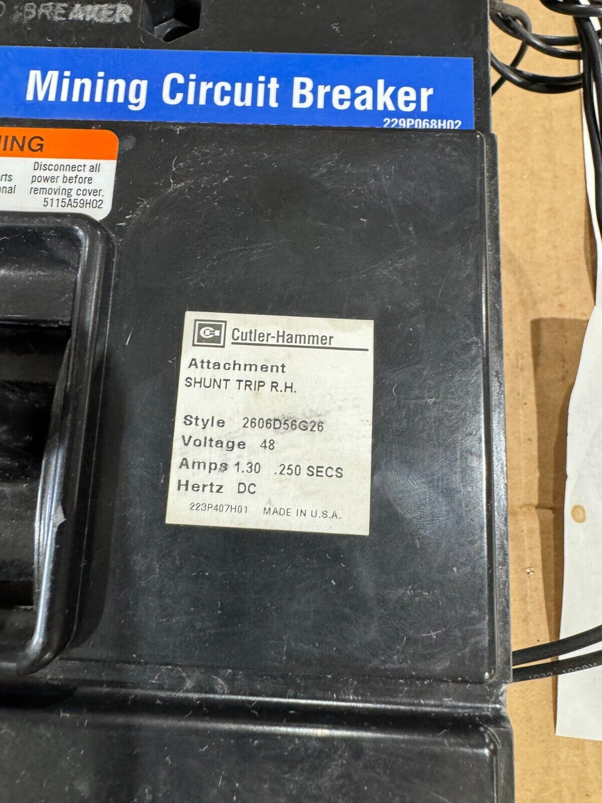 REFURBISHED CUTLER-HAMMER 400AMP 3 POLE MINING CIRCUIT BREAKER LAM3400M