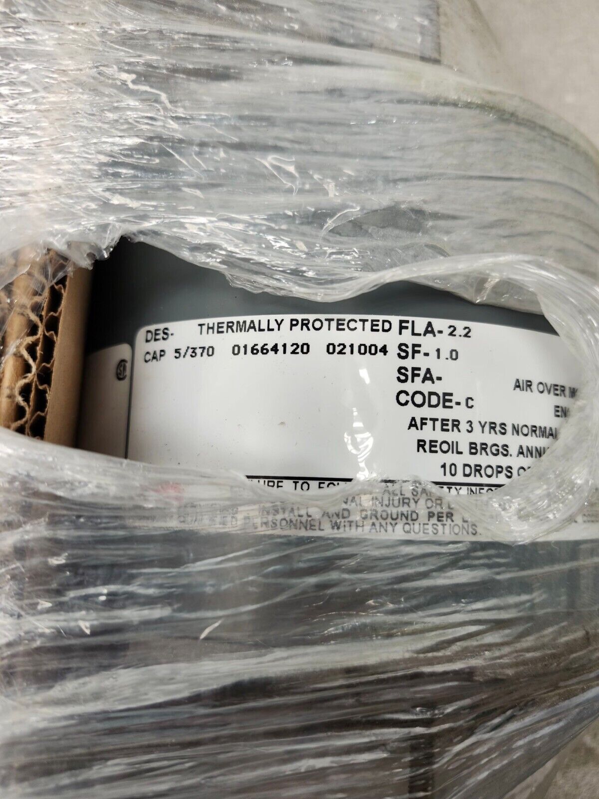 NEW WITH BOX MARATHON 1075RPM 48Y 208-230V OPAO 1PH MOTOR X050 048A11O774