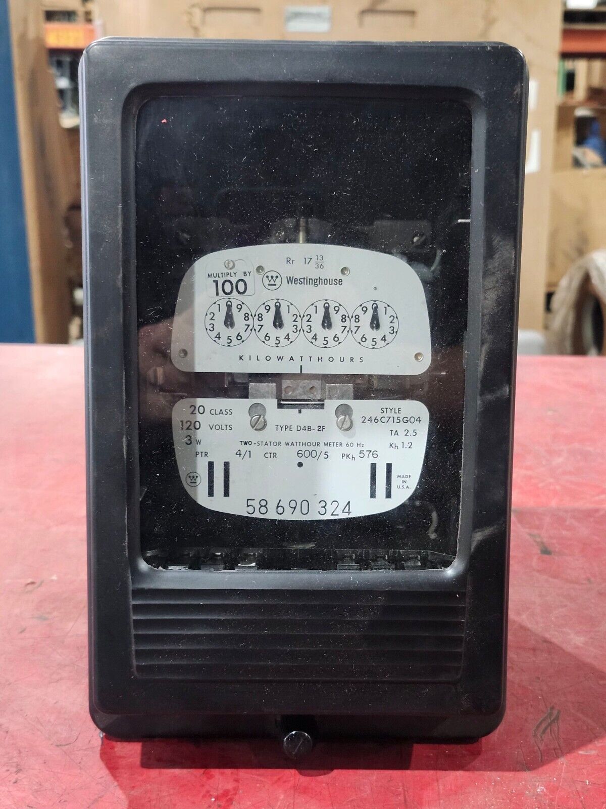NEW WESTINGHOUSE D4B-2F TWO-STATOR WATTHOUR METER 246C715G04