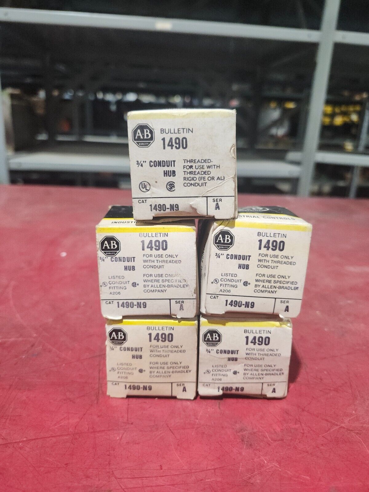 NEW IN BOX LOT OF 5 ALLEN BRADLY 3/4'' CONDUIT HUB 1490-N9