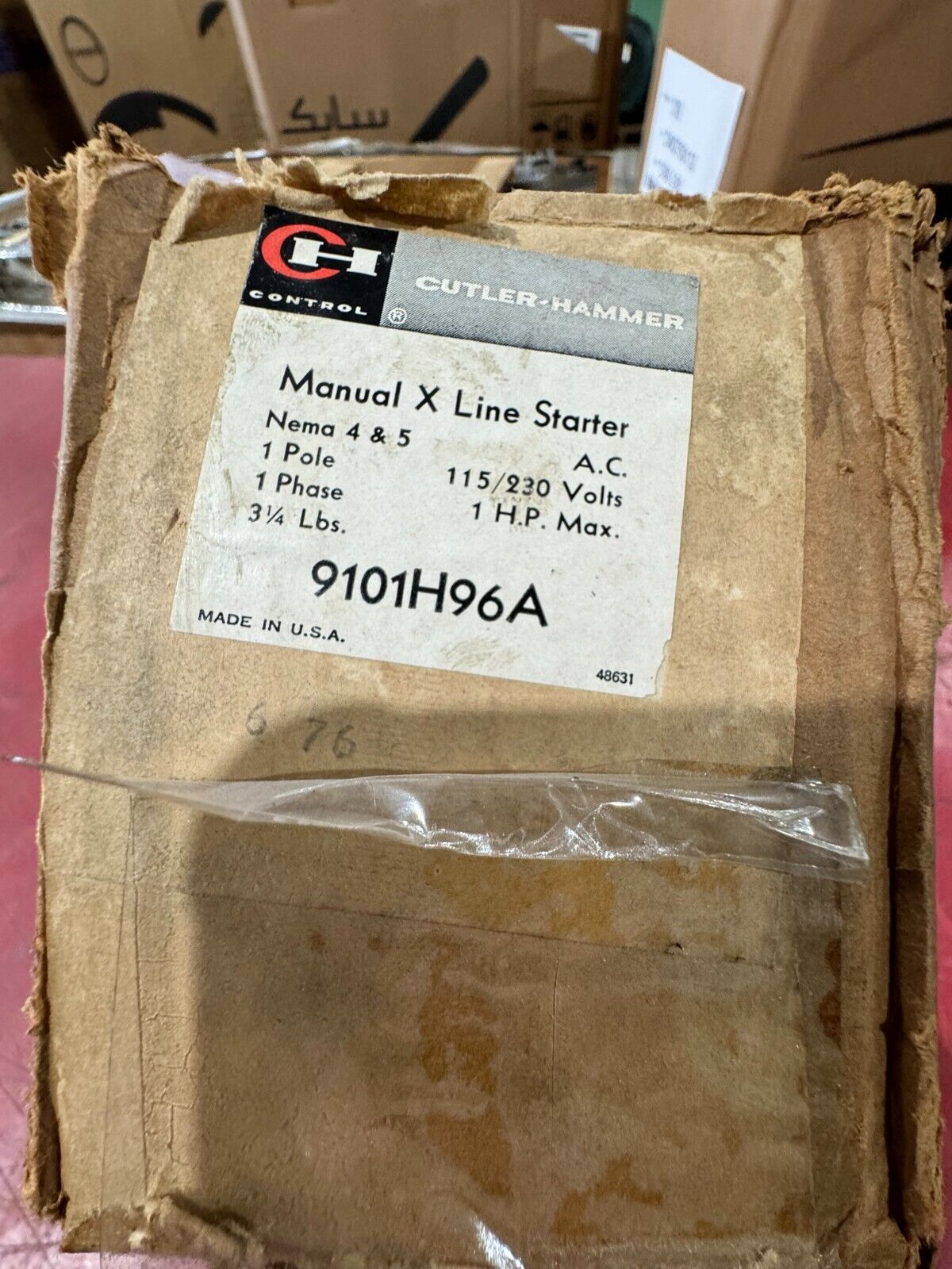NEW SURPLUS CUTLER-HAMMER 1 POLE MANUAL STARTER 9101H96A