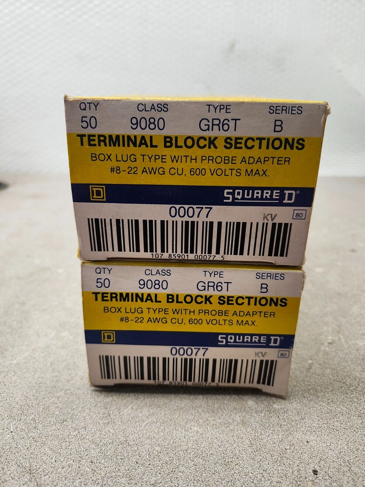 NEW IN BOX LOT OF 2 Square-D Terminal Blocks QTY 100 Class 9080 Type GR6