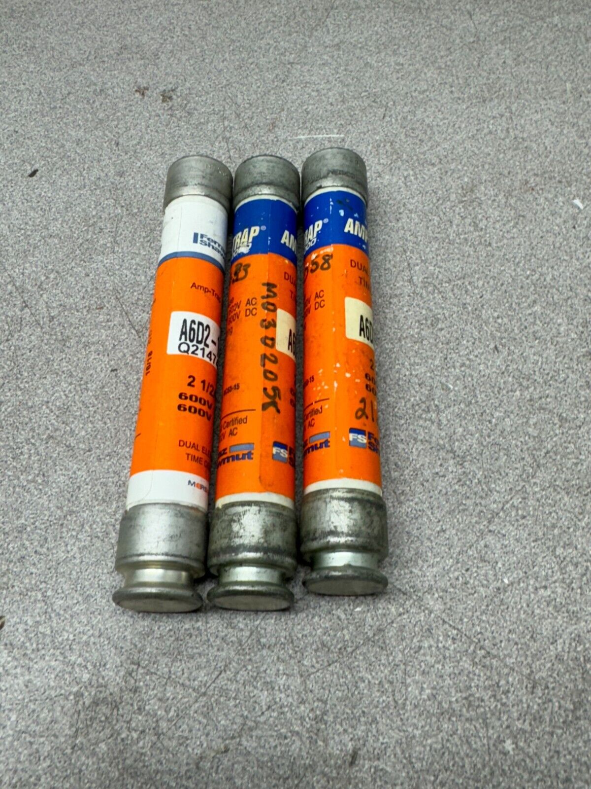 NEW NO BOX SHAWMUT FUSE A6D2 1/2R LOT OF THREE