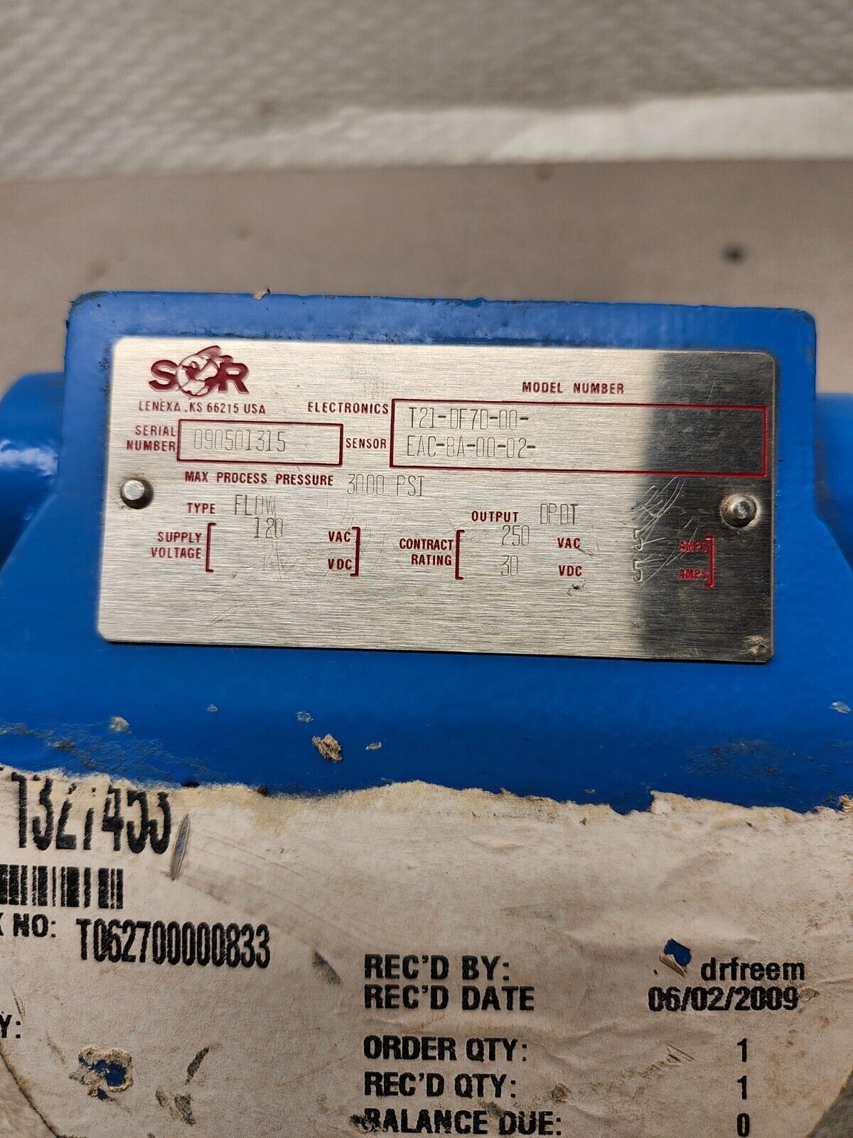 NEW SOR PRESSURE TRANSMITTER T21-DF7D-00EAC-8A-00-02