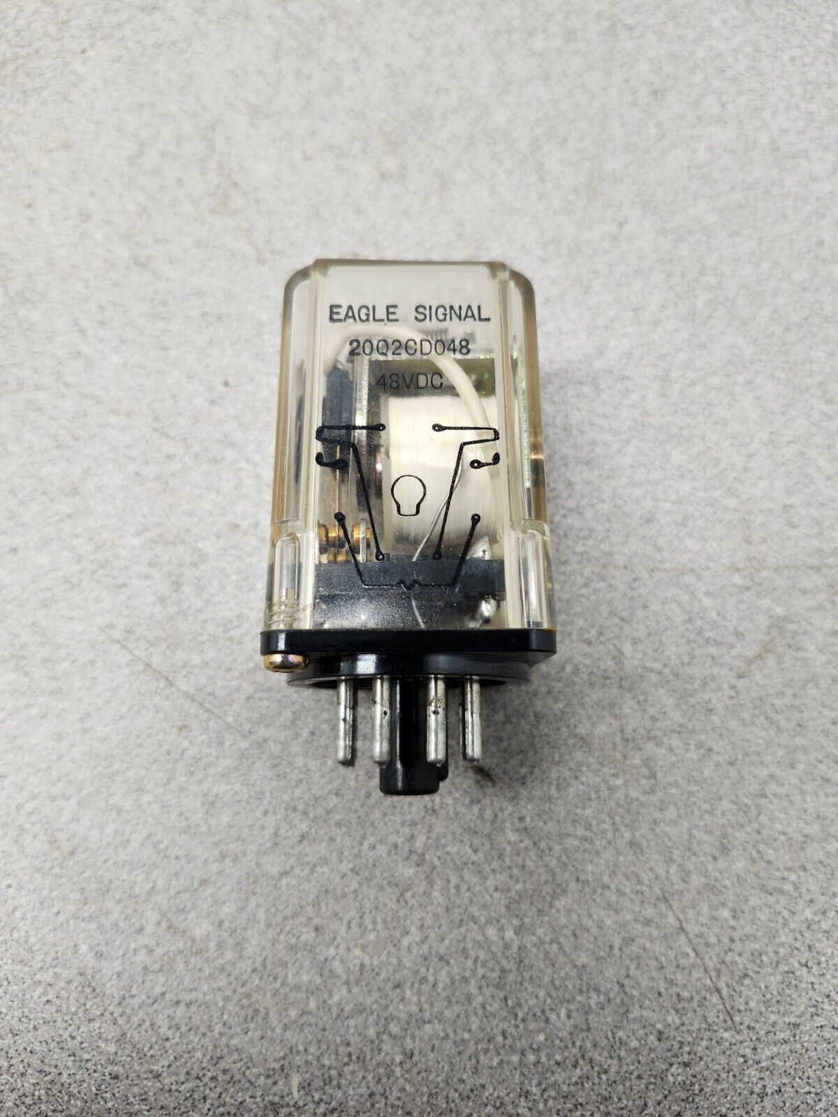 NEW IBN BOX EAGLE SIGNAL G.P. ROUND BASE RELAY 48VDC TWO POLE 20Q2CD048
