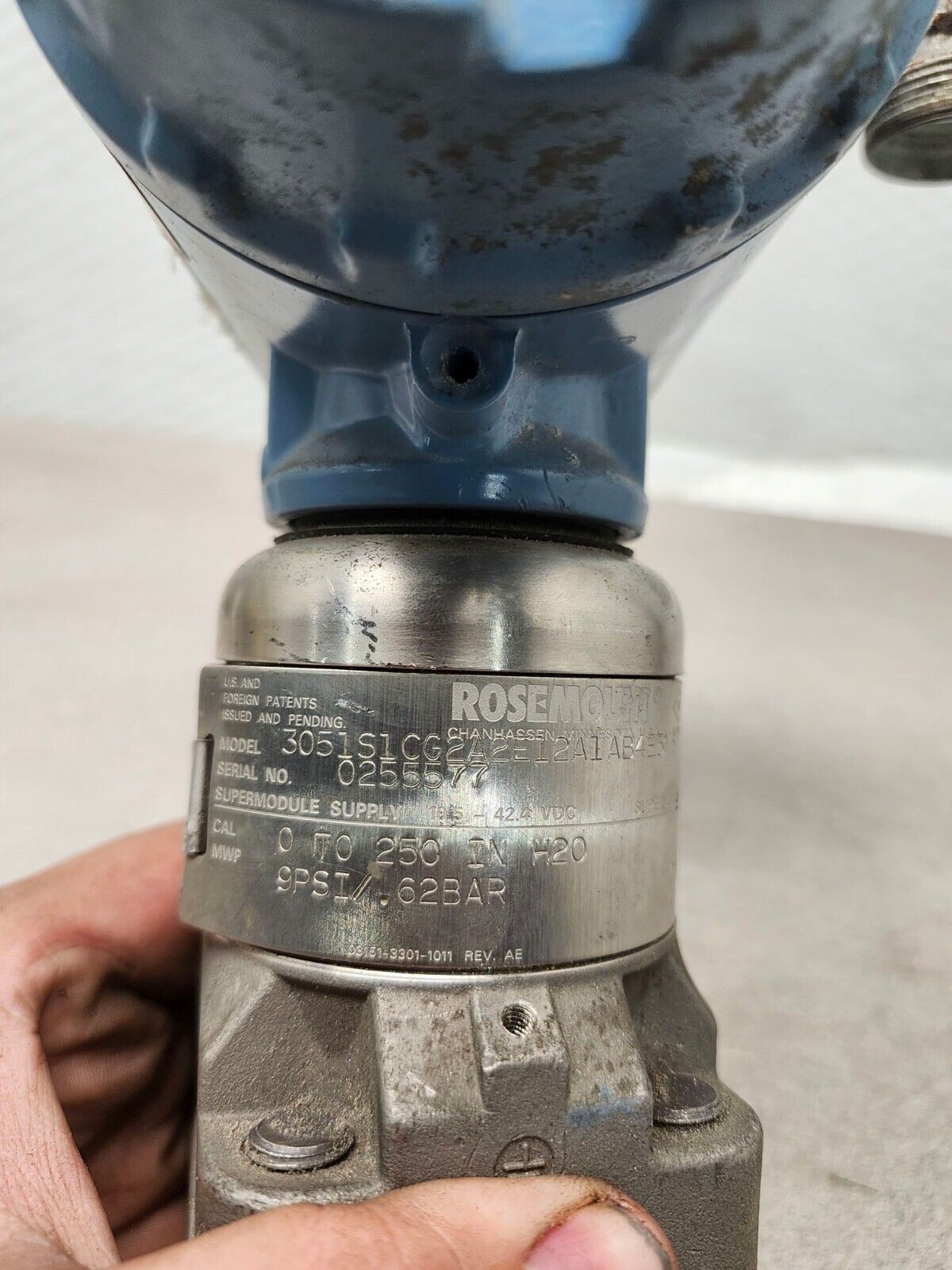 USED ROSEMOUNT Pressure Transmitter 9PSI 3051S1CG2A2E12A1AE5L4M5