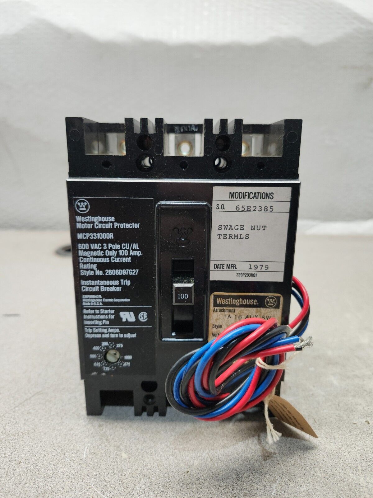 NEW IN BOX WESTINGHOUSE 3 Pole Circuit Breaker MCP331000R