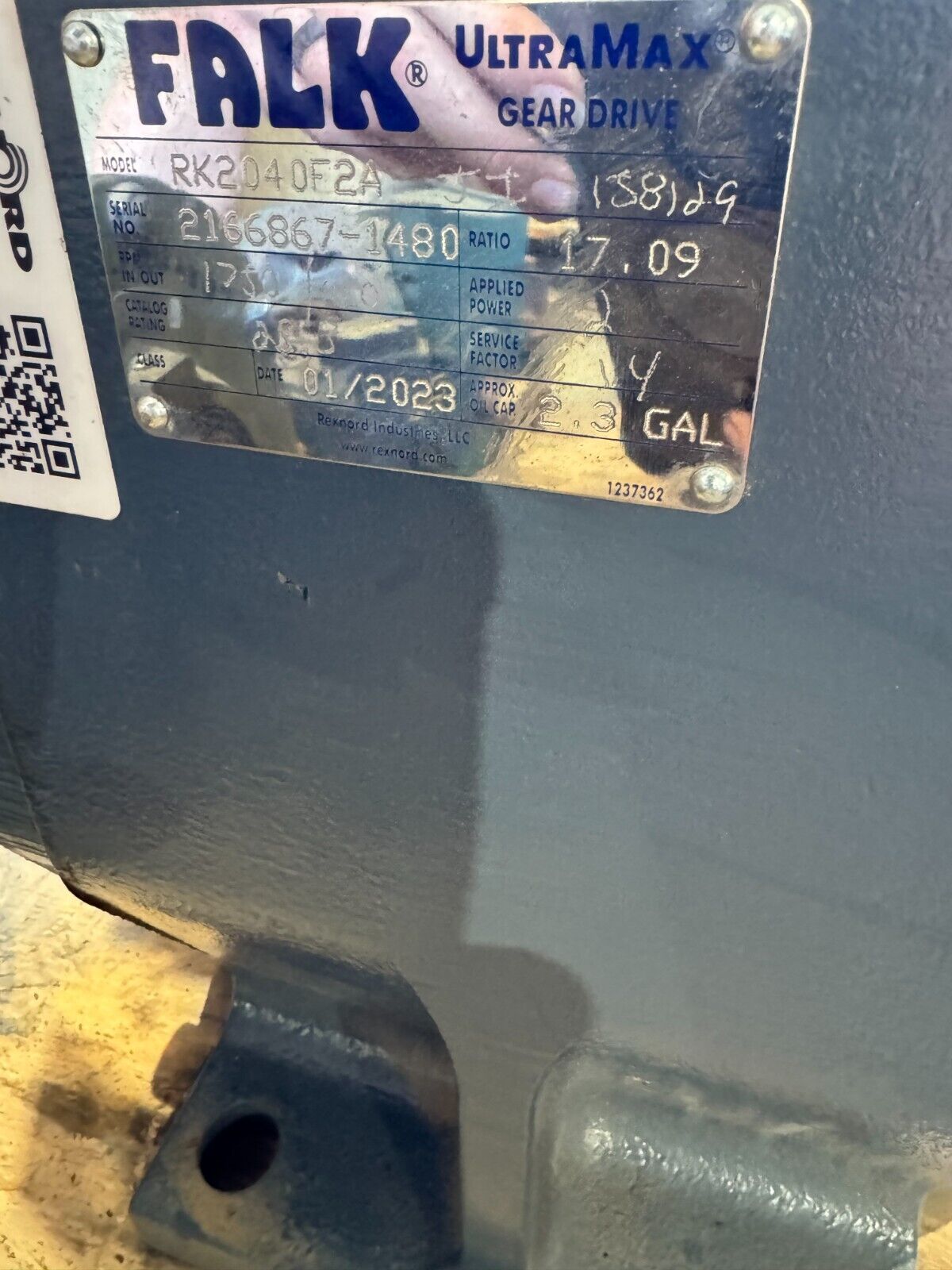 NEW FALK ULTRAMAX GEAR DRIVE 17.09 RATIO REDUCER RK2040F2A