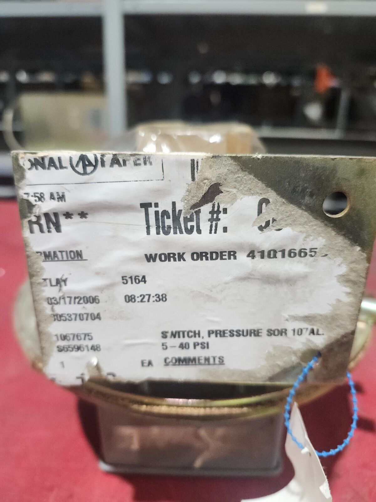 NEW NO BOX SOR DIFFERENTIAL PRESSURE SWITCH 107AL-N40-P1-F0A-TT