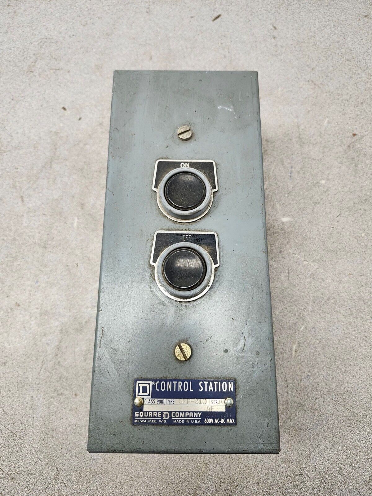 NEW SQUARE D CLASS 9001 600V SER A TYPE GFP-210