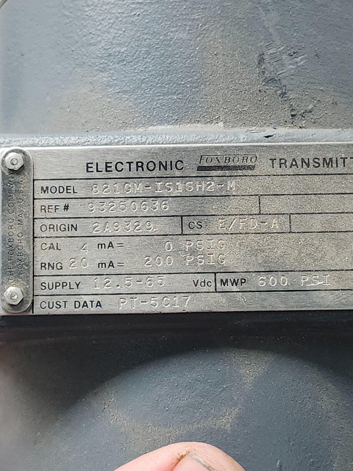 NEW NO BOX FOXBORO ELECTRONIC TRANSMITTER 821GM-IS1SH2-M