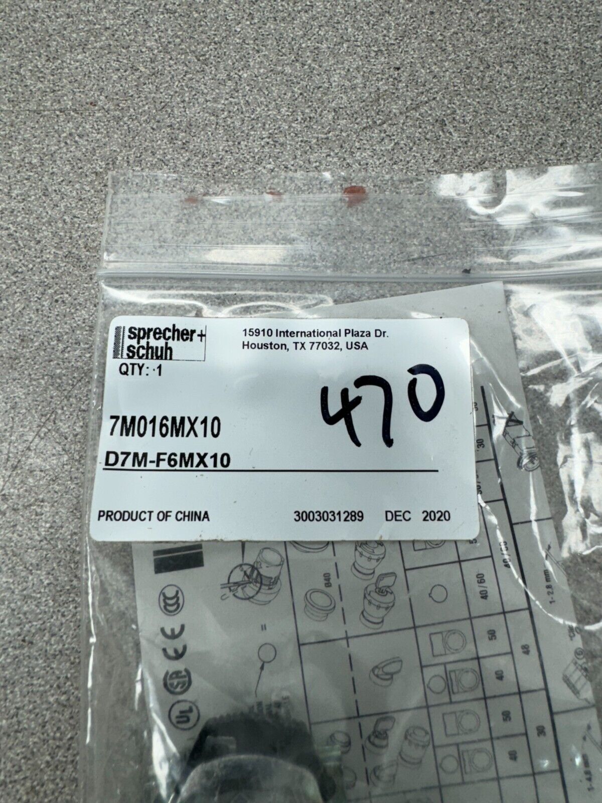 NEW IN PACKAGE SPRECHER SCHUH PUSH BUTTON SWITCH D7M-F6MX10