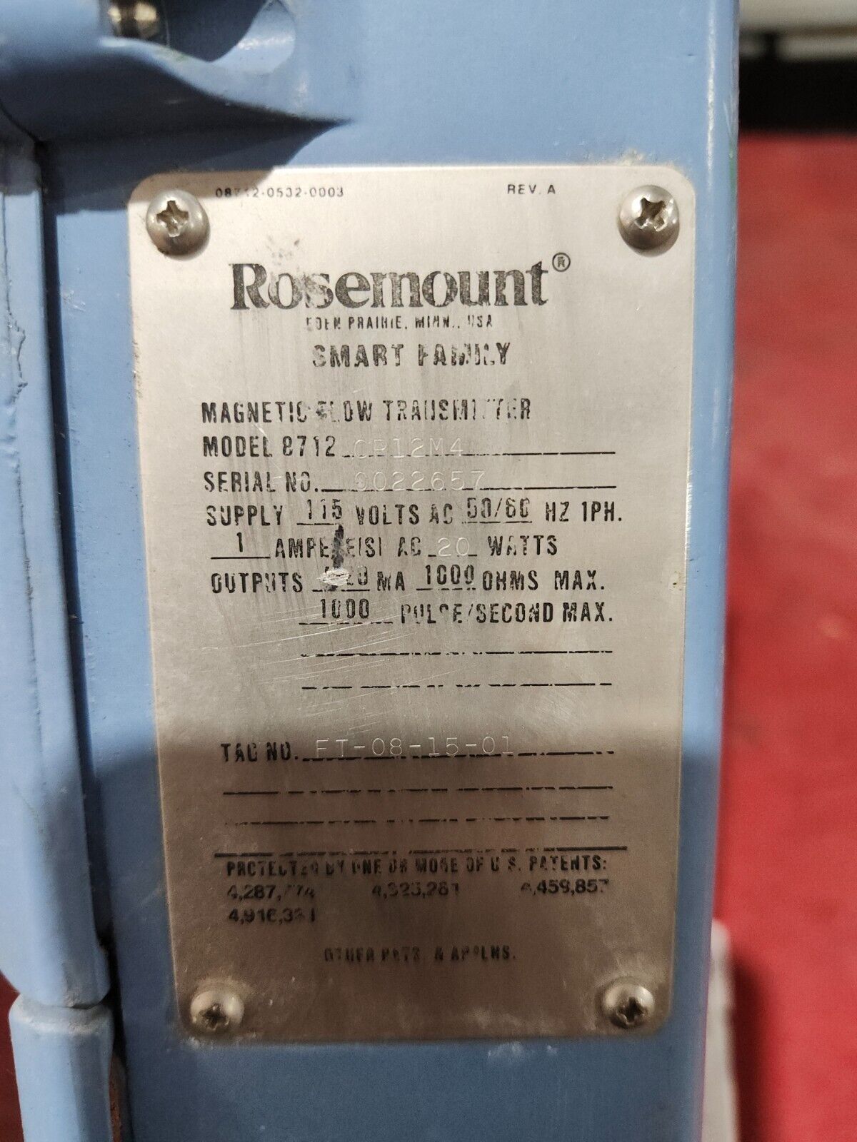 USED ROSEMOUNT MAGNETIC FLOWMETER TRANSMITTER 8712CP12M4