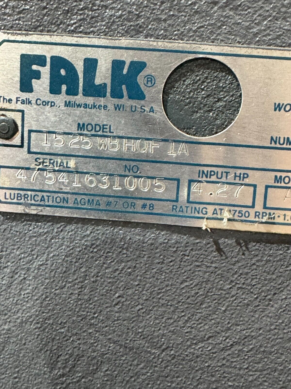 NEW FALK WORM GEAR SPEED REDUCER 150:1 RATIO 1525WBHQF1A