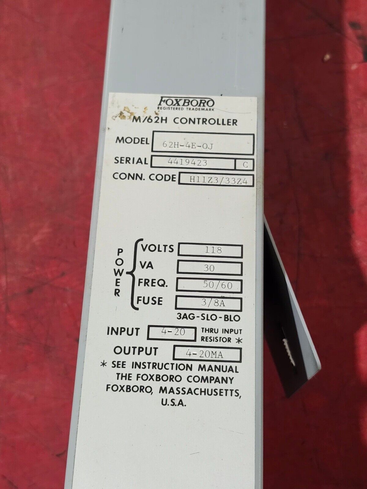 USED FOXBORO CONTROLLER MODULE 62H-4E-OJ