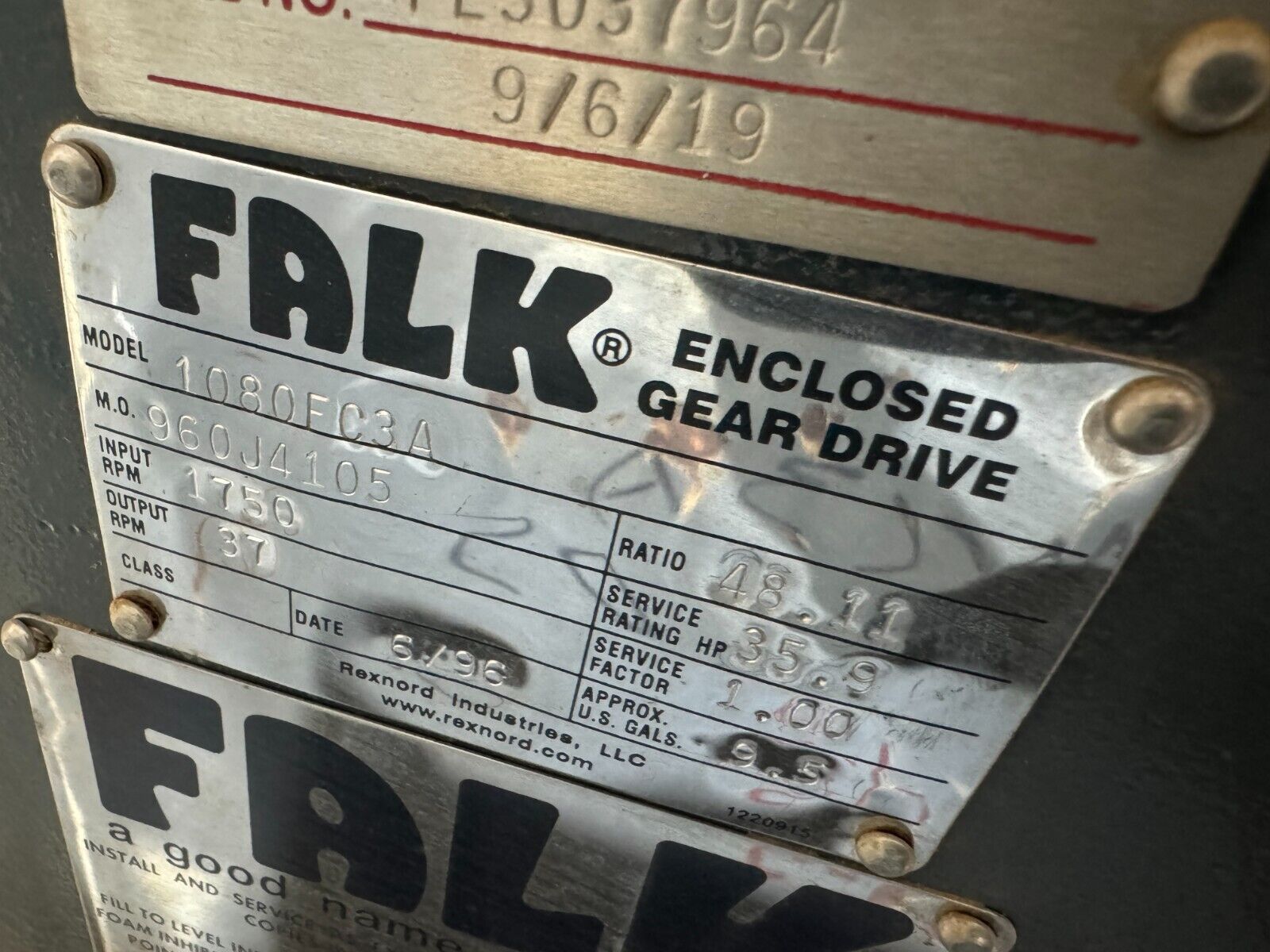 NEW FALK ENCLOSED GEAR DRIVE SPEED REDUCER 48.11 RATIO 1080FC3A