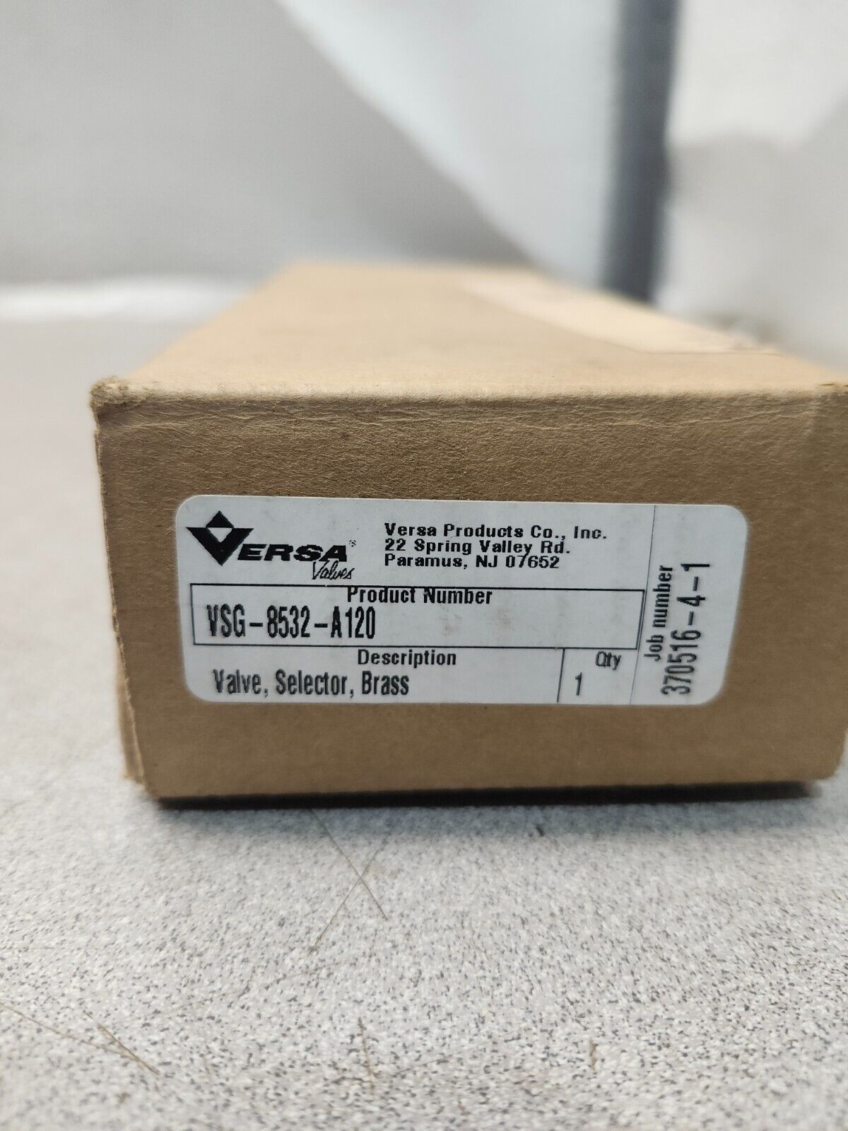 NEW IN BOX VERSA Valve, Selector, Brass, 120V60Hz VSG-8532-A120