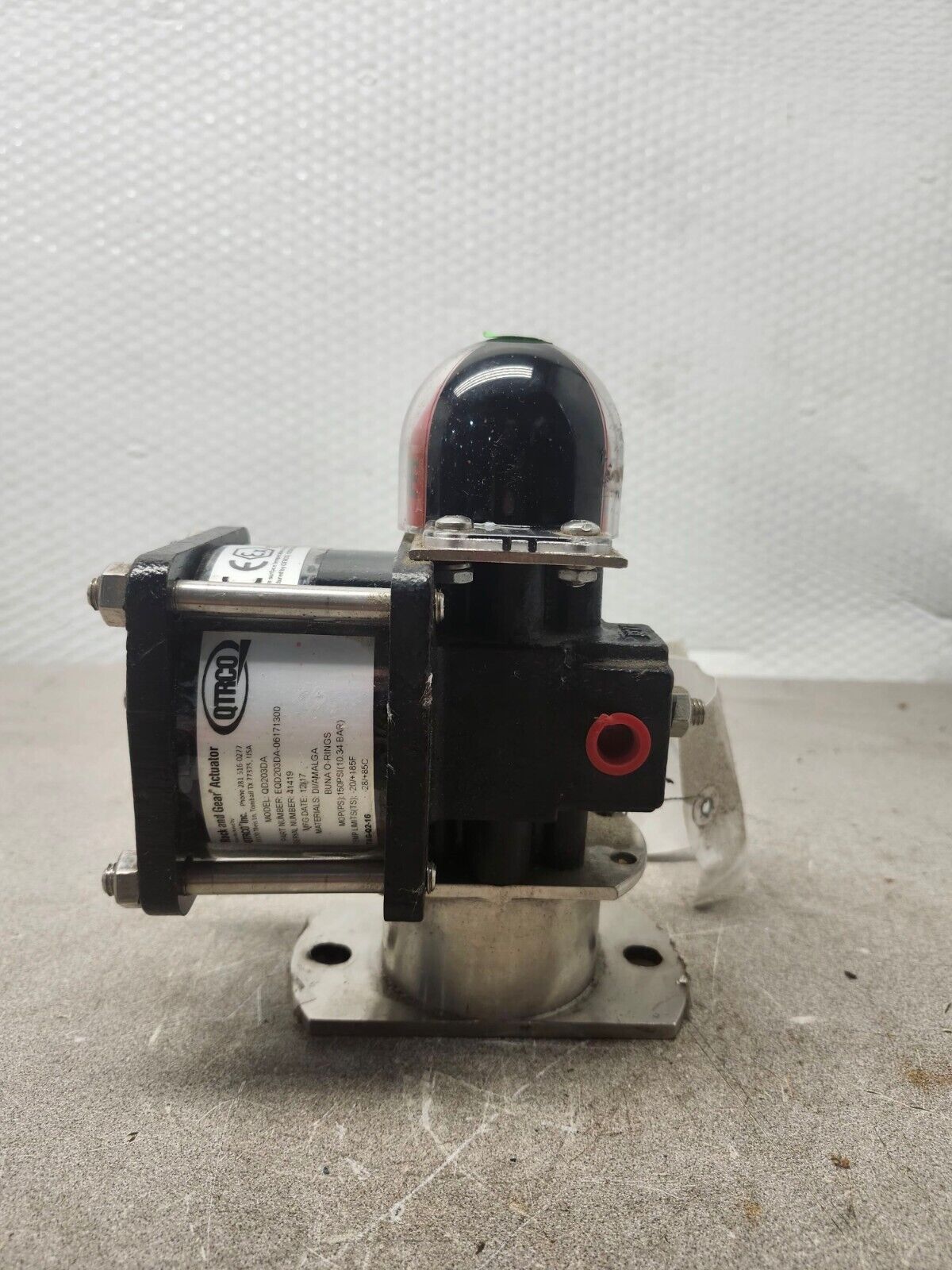 NEW NO BOX QTRCO RACK AND GEAR ACTUATOR 150PSI QD203DA