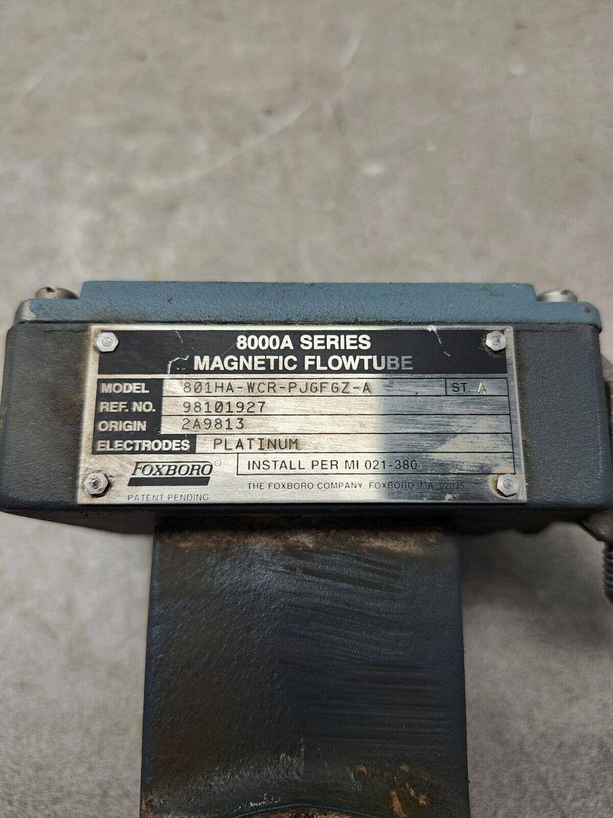 USED FOXBORO MAGNETIC FLOWTUBE 801HA-WCR-PJGFGZ-A SERIES 8000A