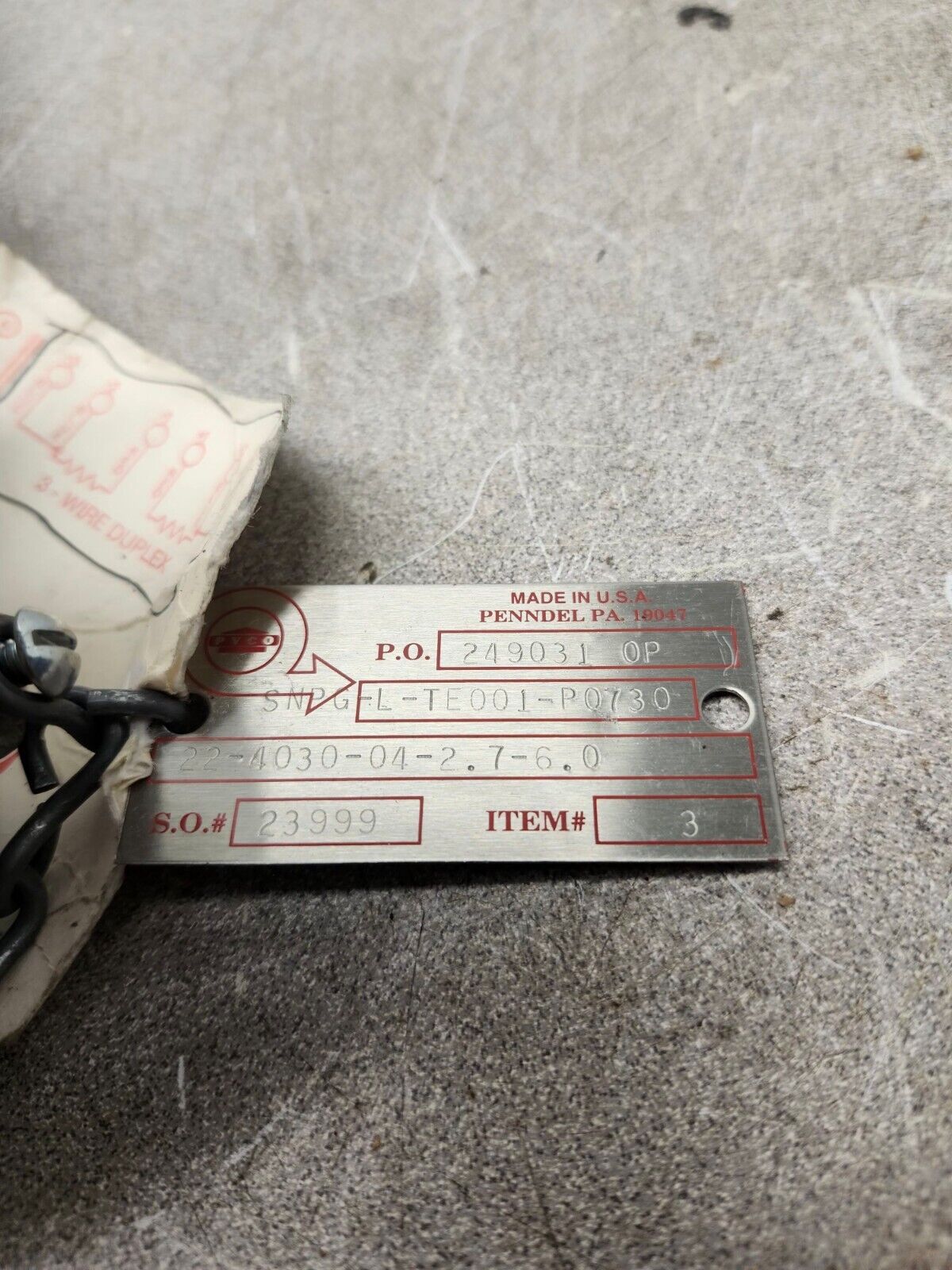 NEW NO BOX PYCO SENSOR SNPG-L-TE001-P0730 22-4030-04-2.7-6.0