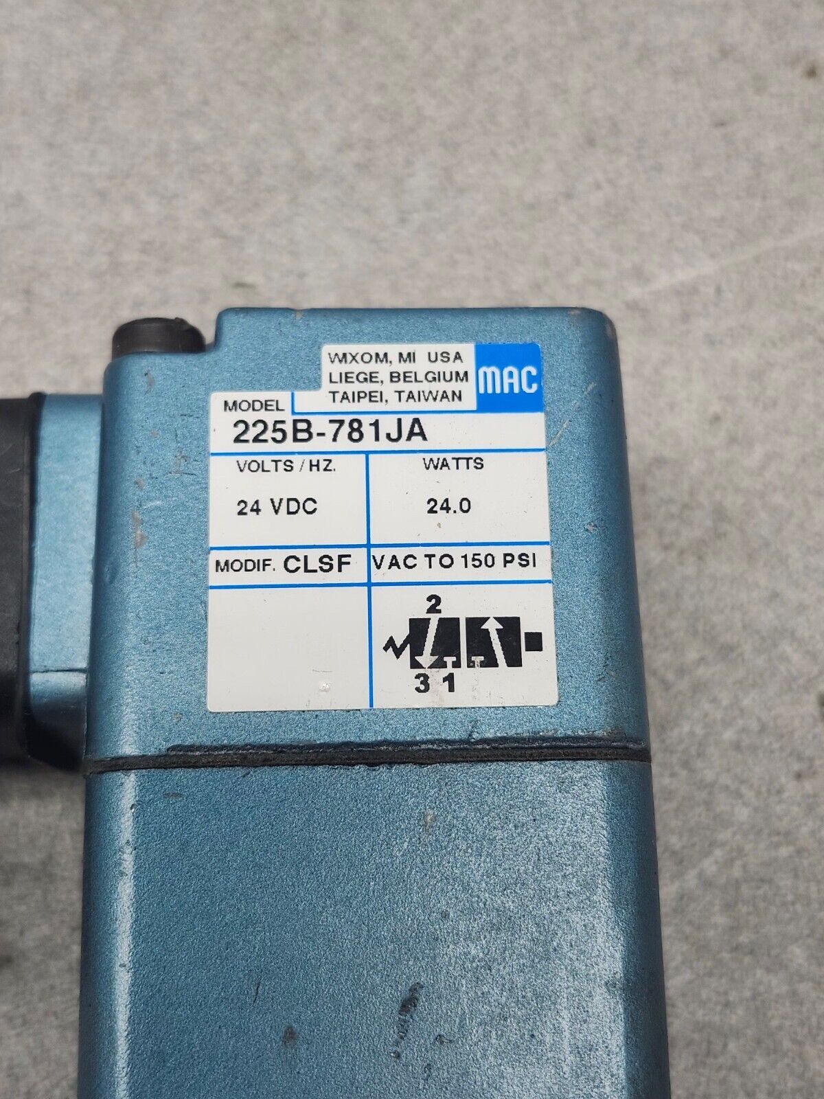 NEW NO BOX MAC VALVE 24 VDC 225B-781JA