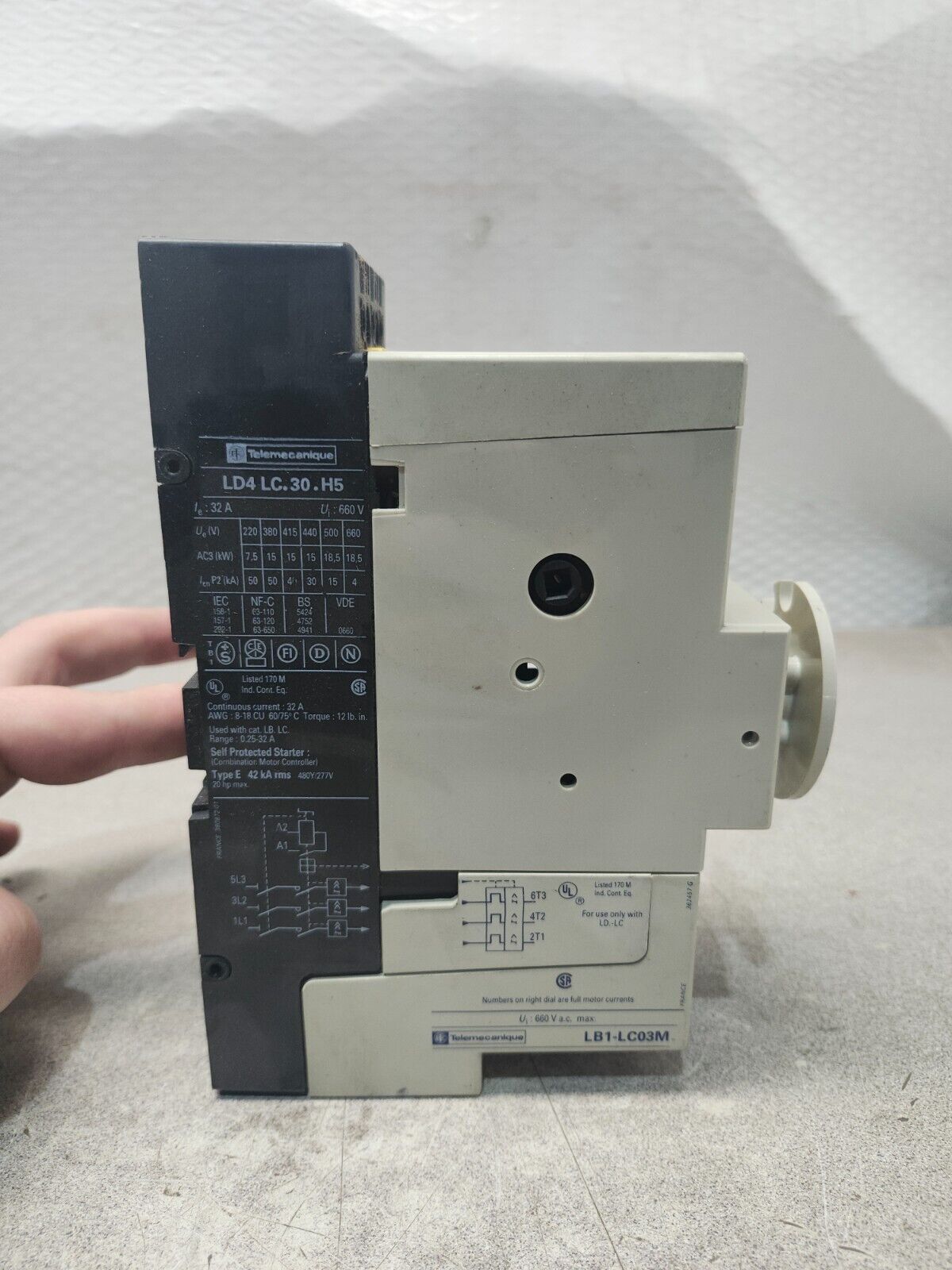 USED Telemecanique Integral 32 Amp Motor Starter LB1-LC03M