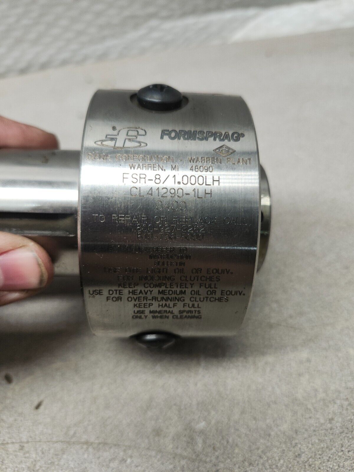 NEW IN BOX Warner Electric Formsprag Clutch FSR-8/1.000LH, CL41290-1LH0400