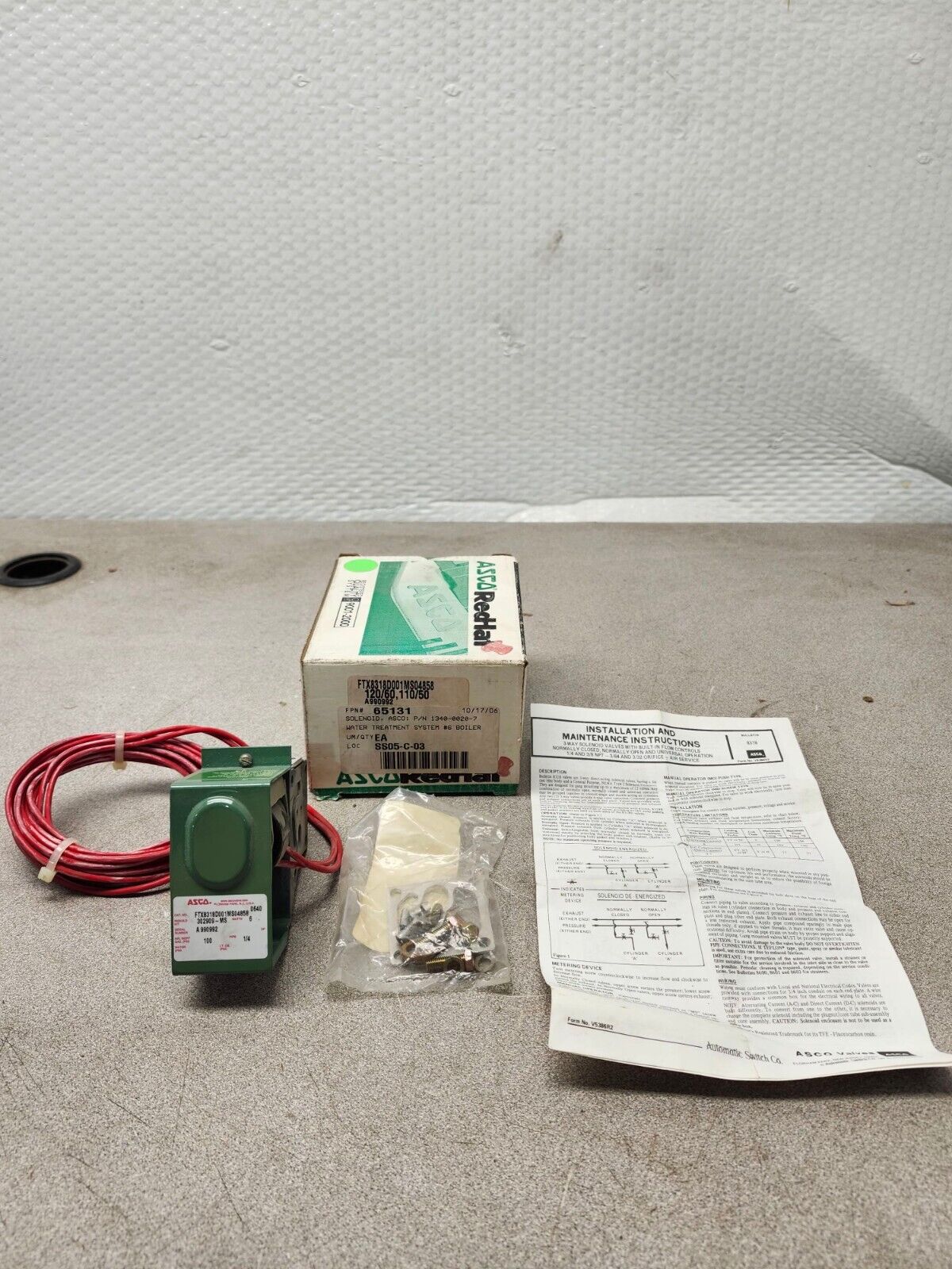 NEW IN BOX Asco 110/120V Solenoid Valve FTX8318D001MS04858