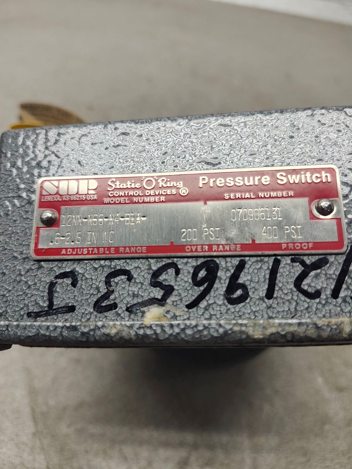 NEW NO BOX SOR PRESSURE SWITCH 12NN-N66-N4-B1A