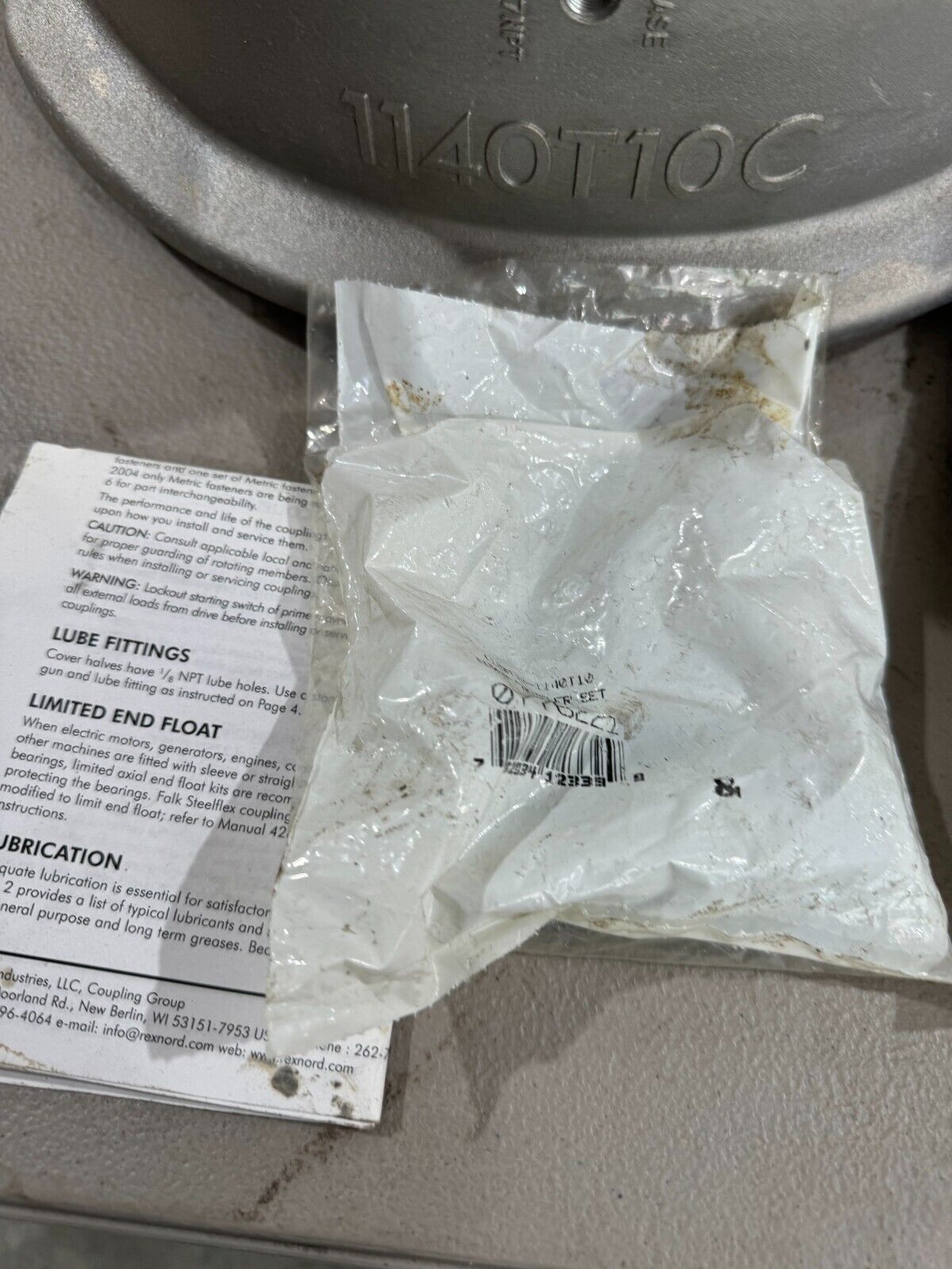 NEW FALK 1140T10 STEELFLEX COVER 1140T10C WITH HARDWARE