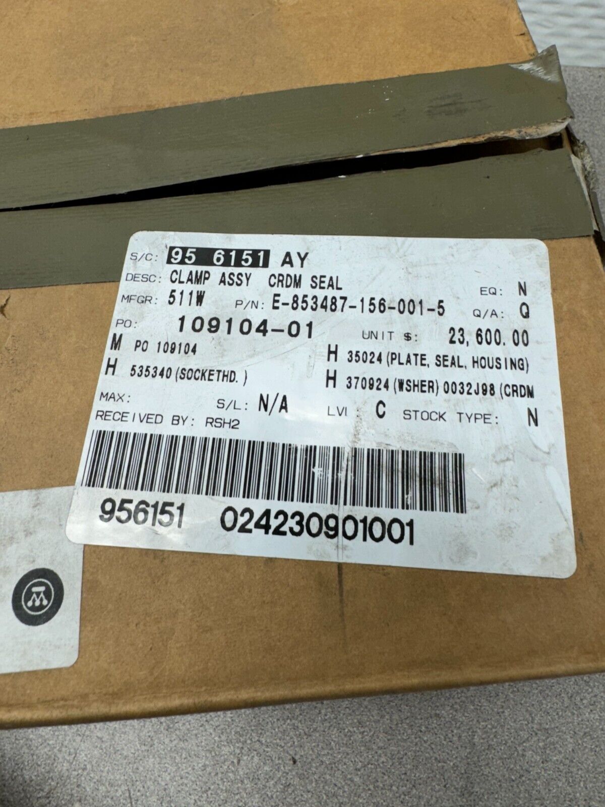 NEW IN BOX WESTINGHOUSE SEAL CARRIER ASSEMBLY E-853487-156-001-5