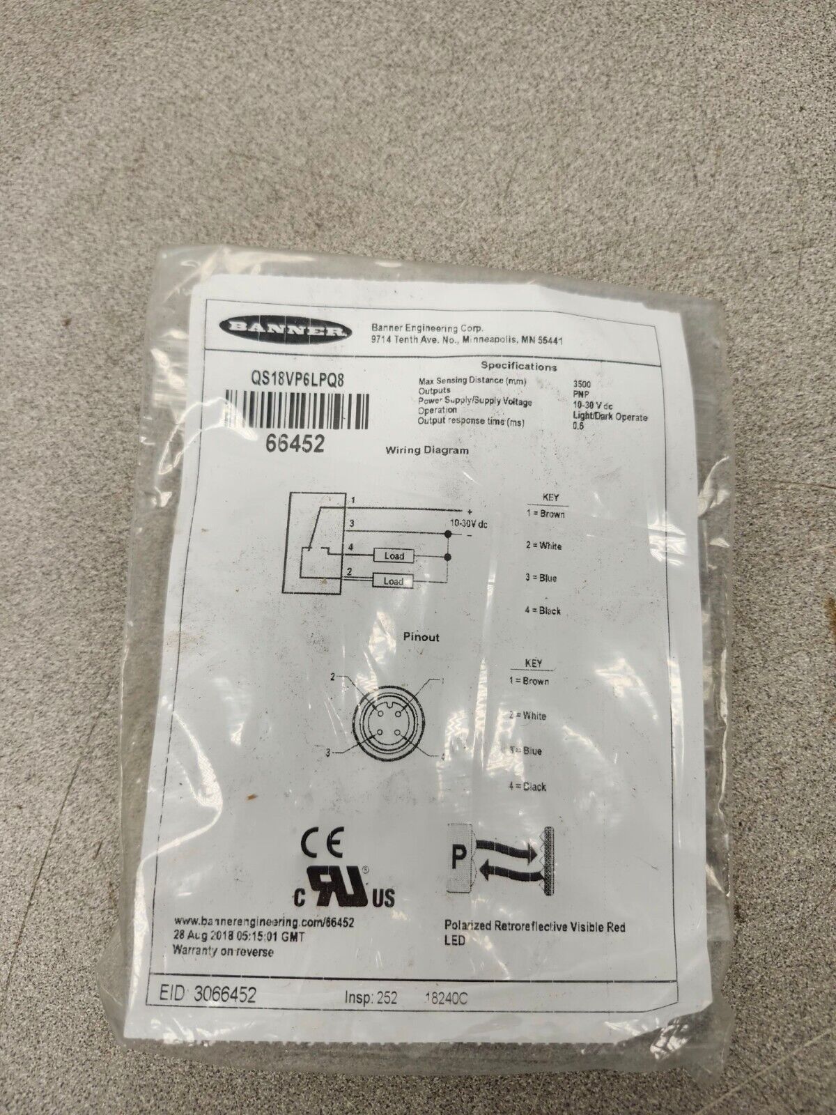 NEW IN BAG Photoelectric Sensor Banner QS18VP6LPQ8 AND SMB18FAM10,SMB50RFAM10,
