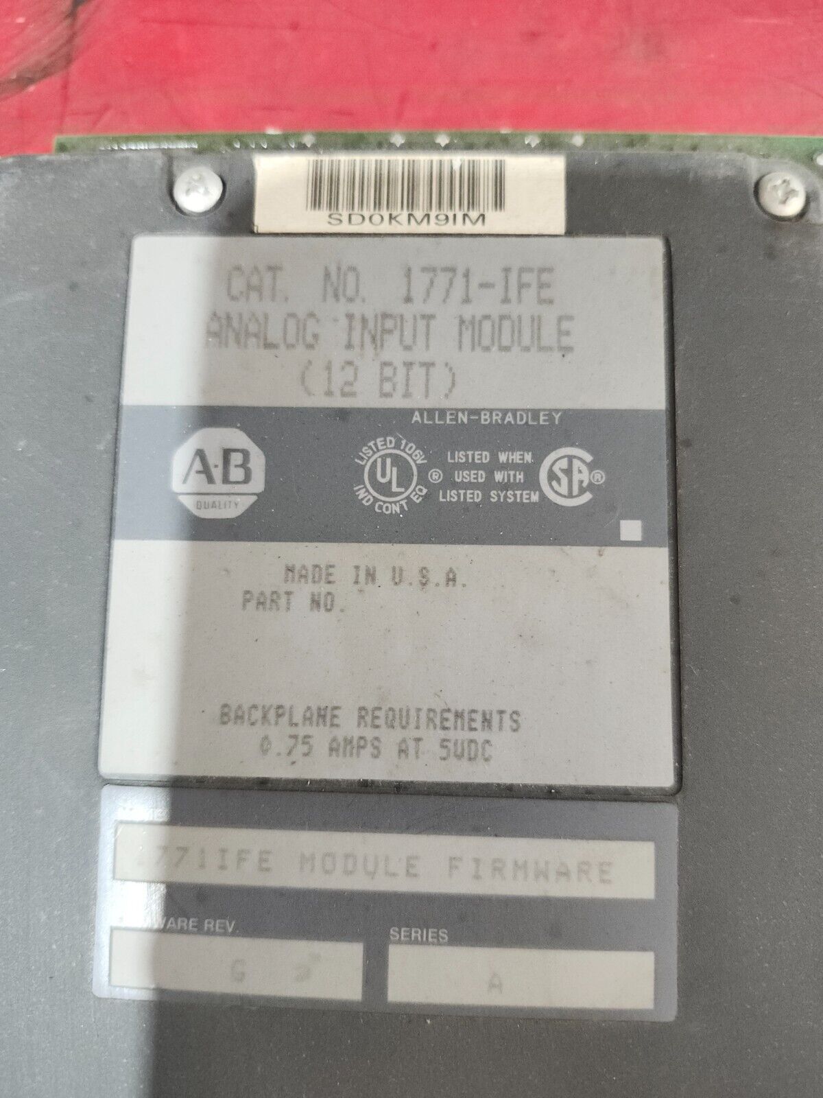 USED Allen Bradley Analog Input Module 1771-IFE