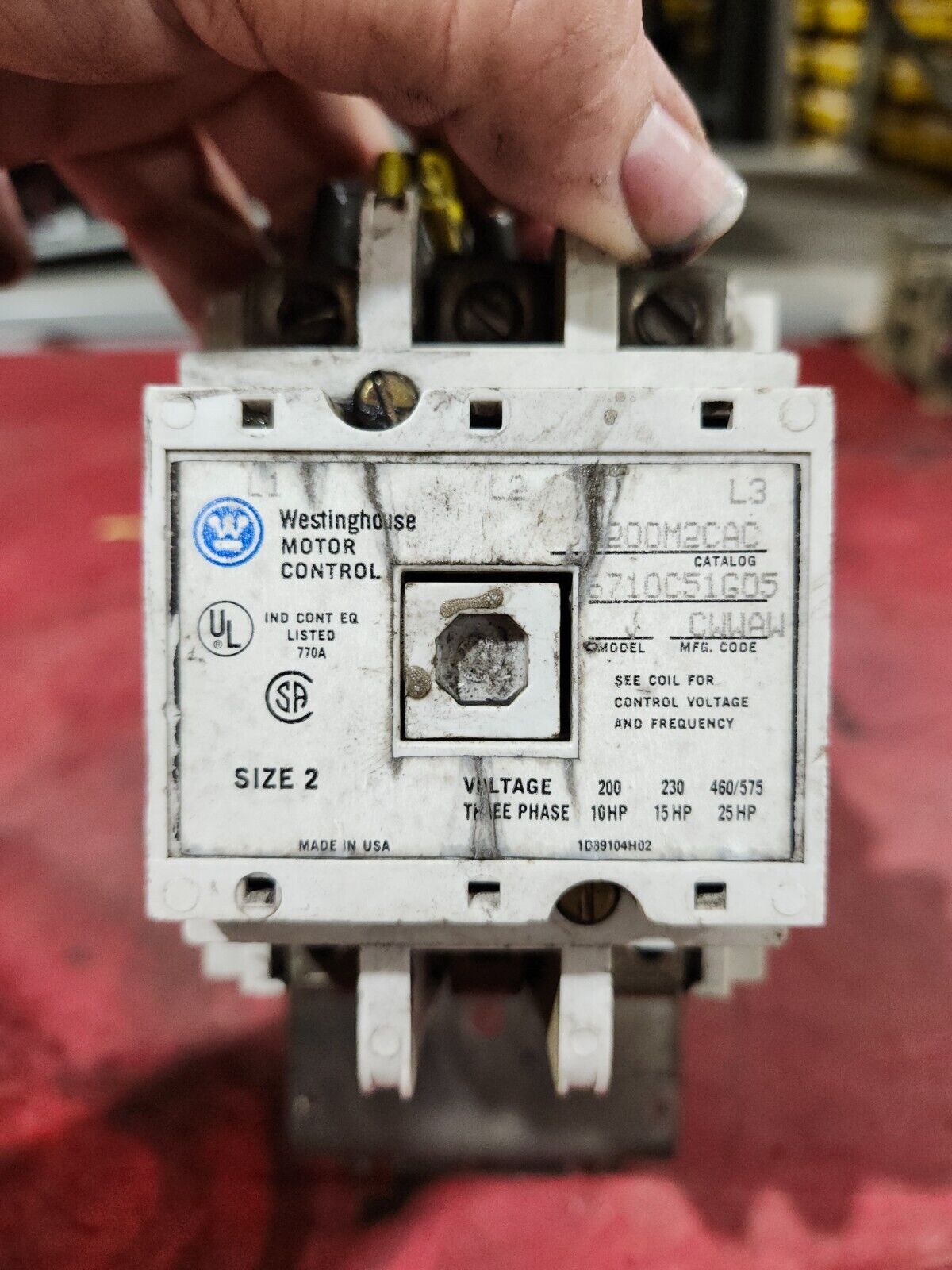 USED Westinghouse Motor Starter 3-POLE, SIZE 2, 120V 60/50HZ A200M2CAC