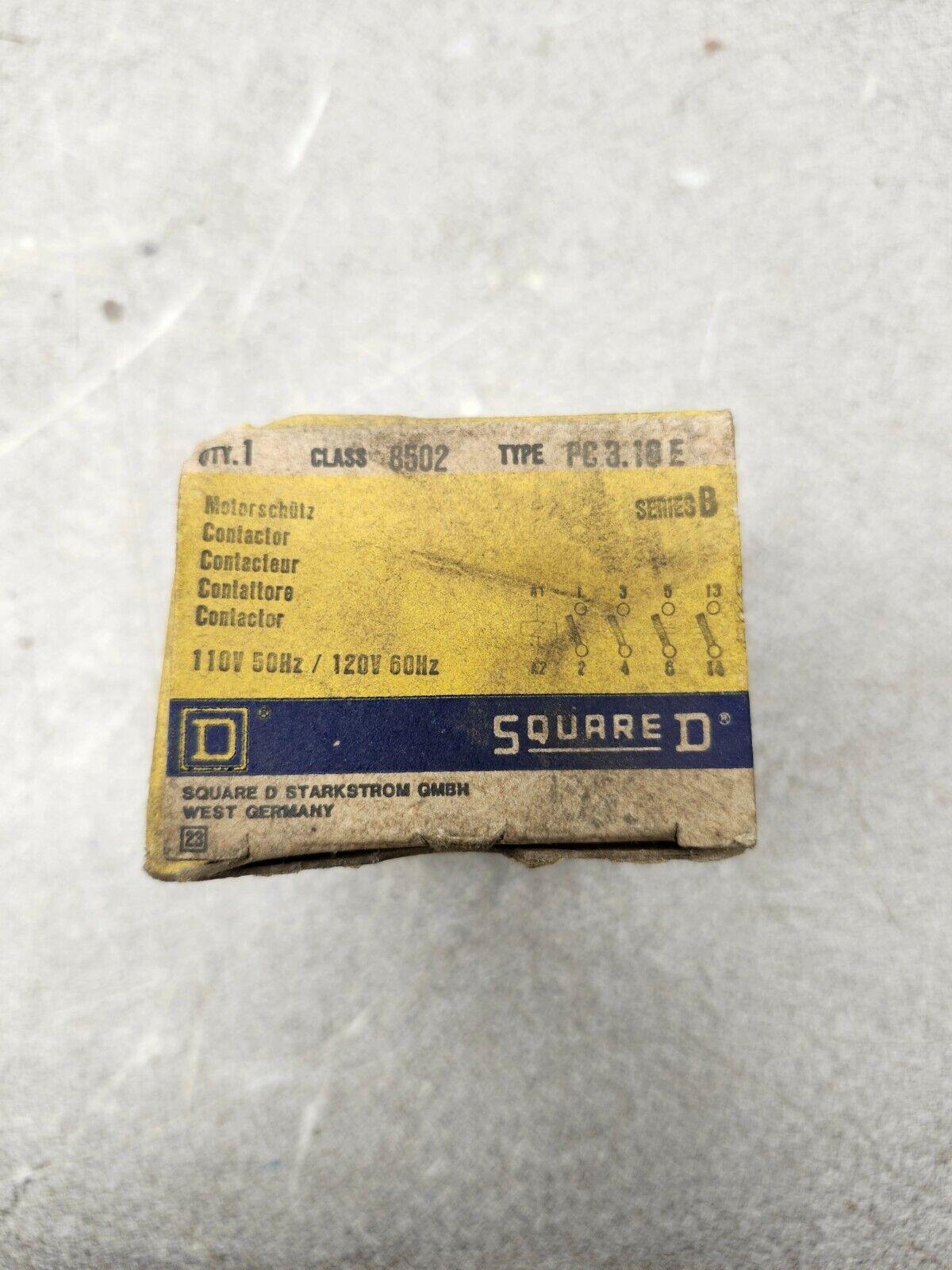 NEW IN BOX Square D Control Relay Contact Ser B 110/120V 8502 PC3.10E